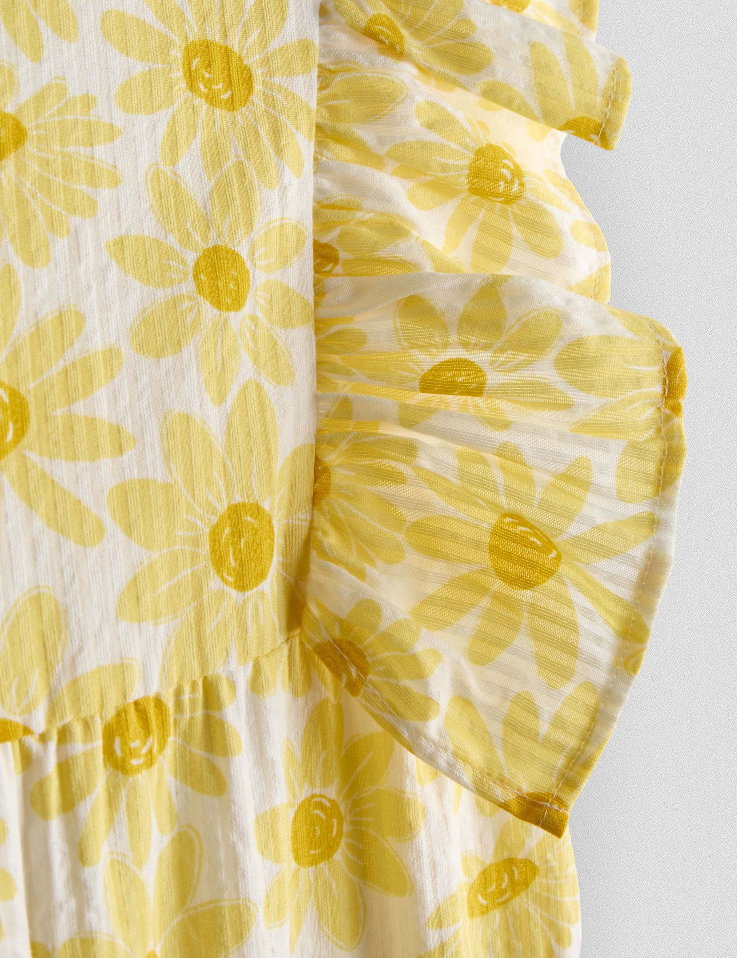 Pure Cotton Floral Frill Jumpsuit (6 Mths-9 Yrs) 4 of 4