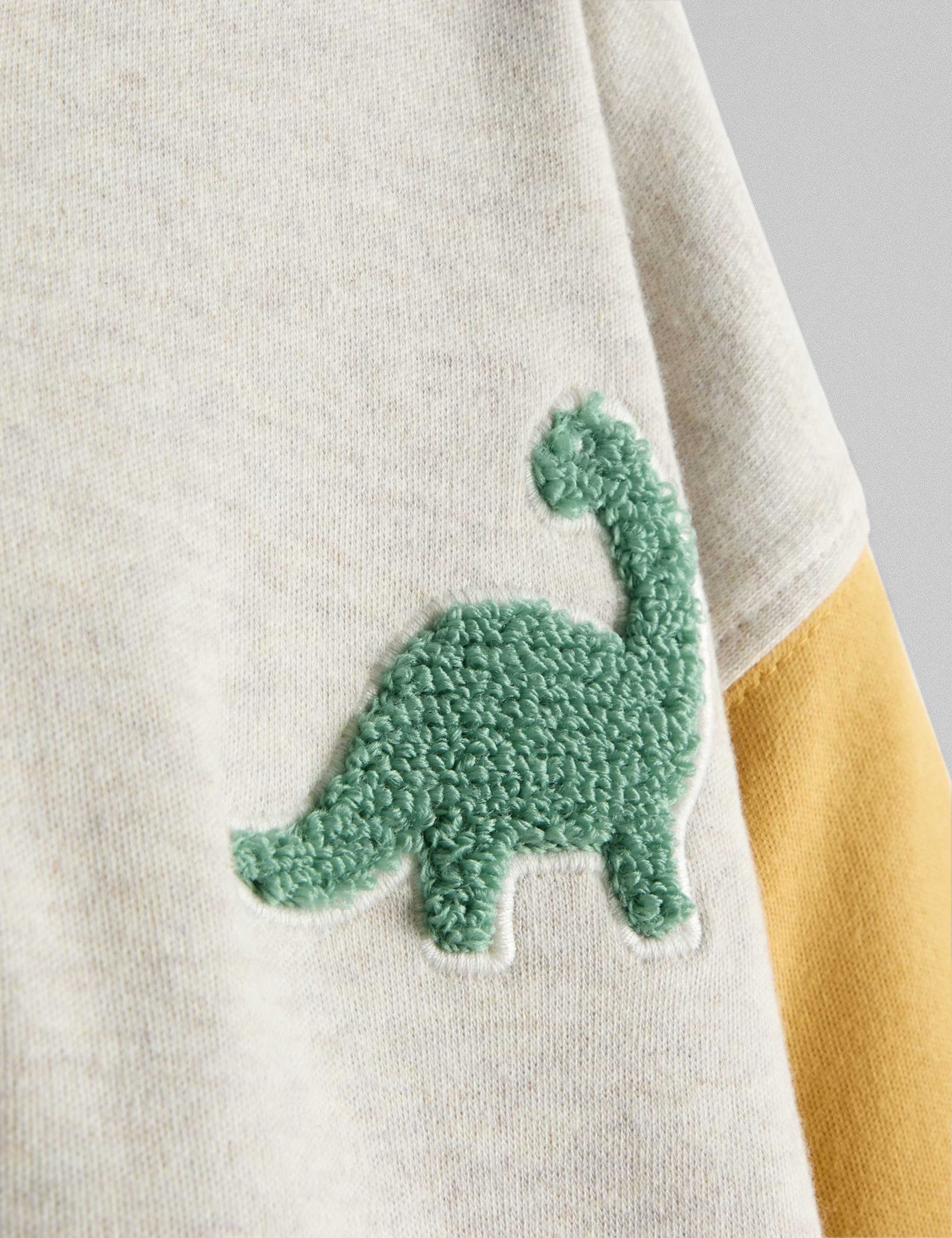 Pure Cotton Bouclé Dino Reversible Hoodie (6 Mths - 6 Yrs) 5 of 10