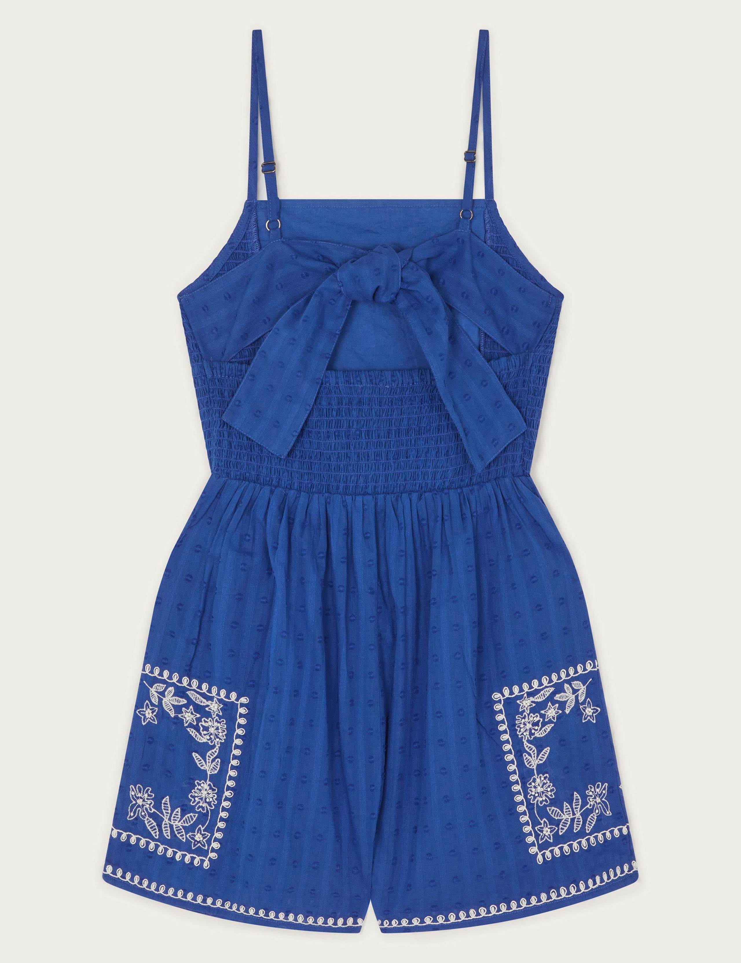Pure Cotton Embroidered Playsuit (7-15 Yrs) 2 of 3