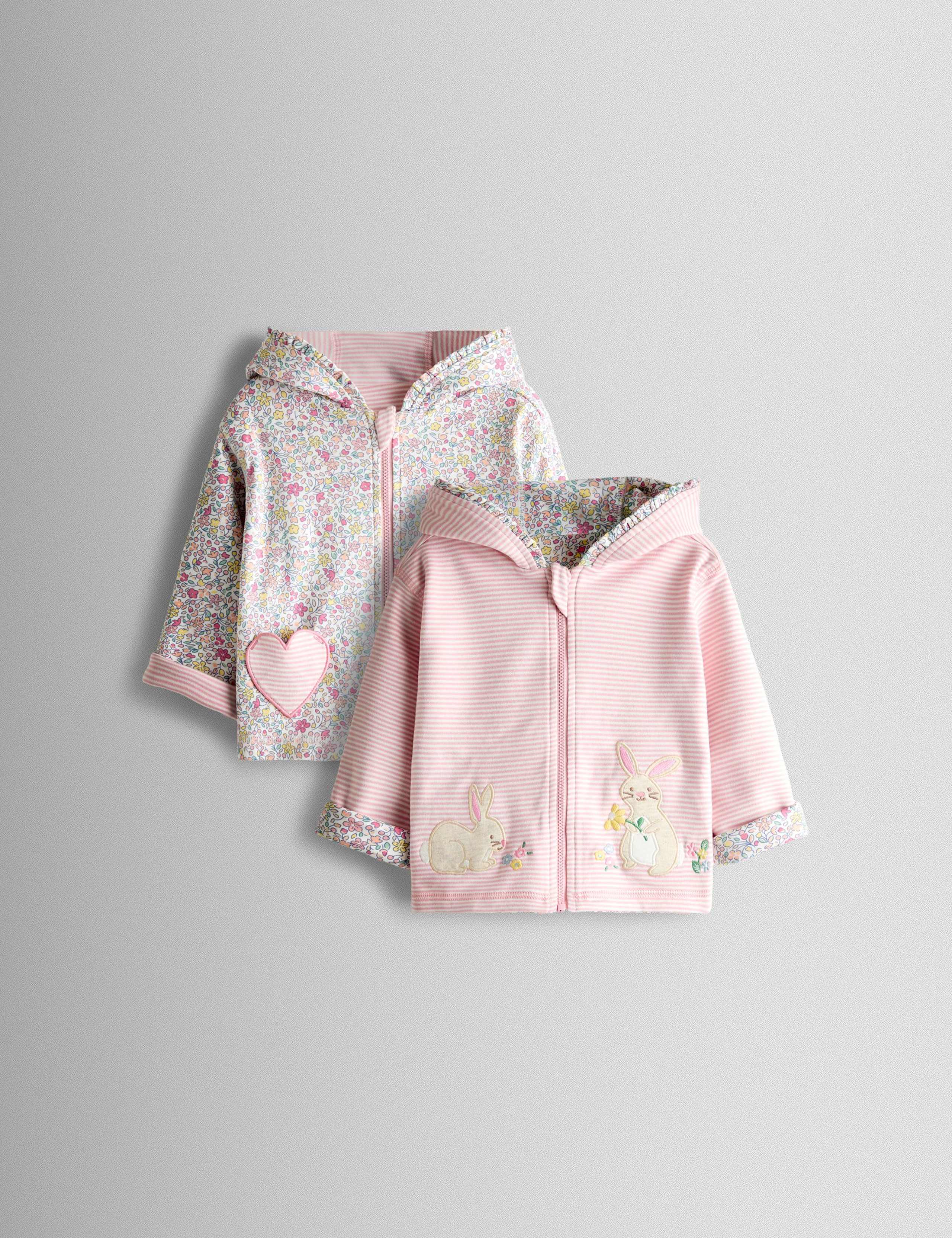 Pure Cotton Reversible Floral Bunny Hoodie (6 Mths - 7 Yrs) 1 of 9