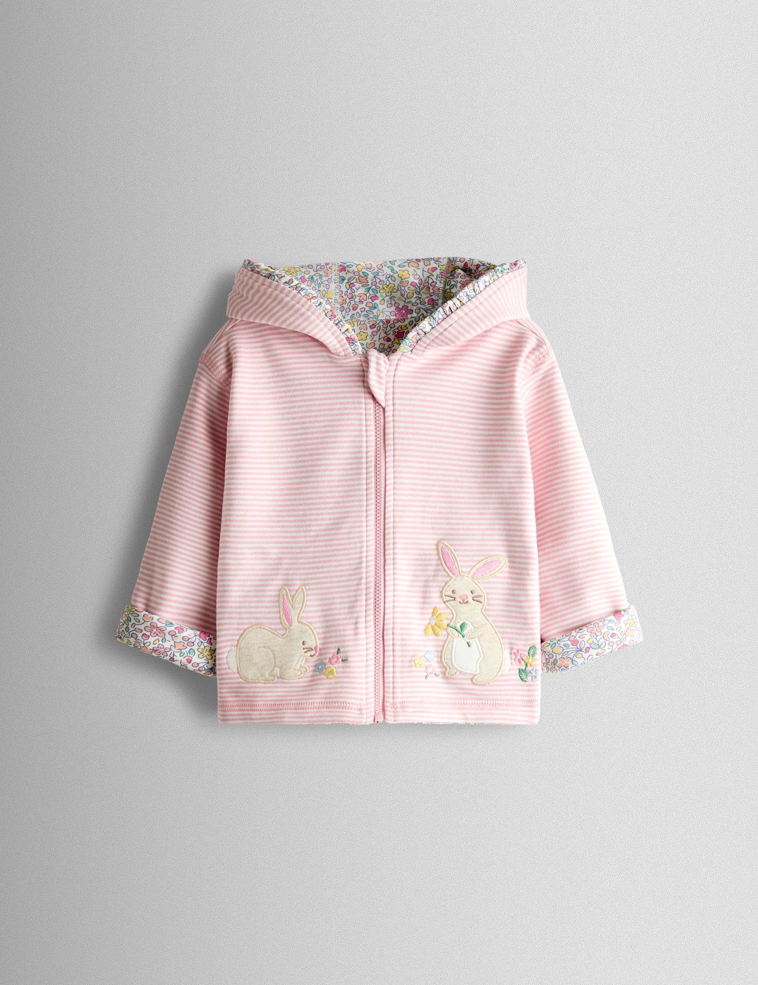 Pure Cotton Reversible Floral Bunny Hoodie (6 Mths - 7 Yrs) 2 of 9