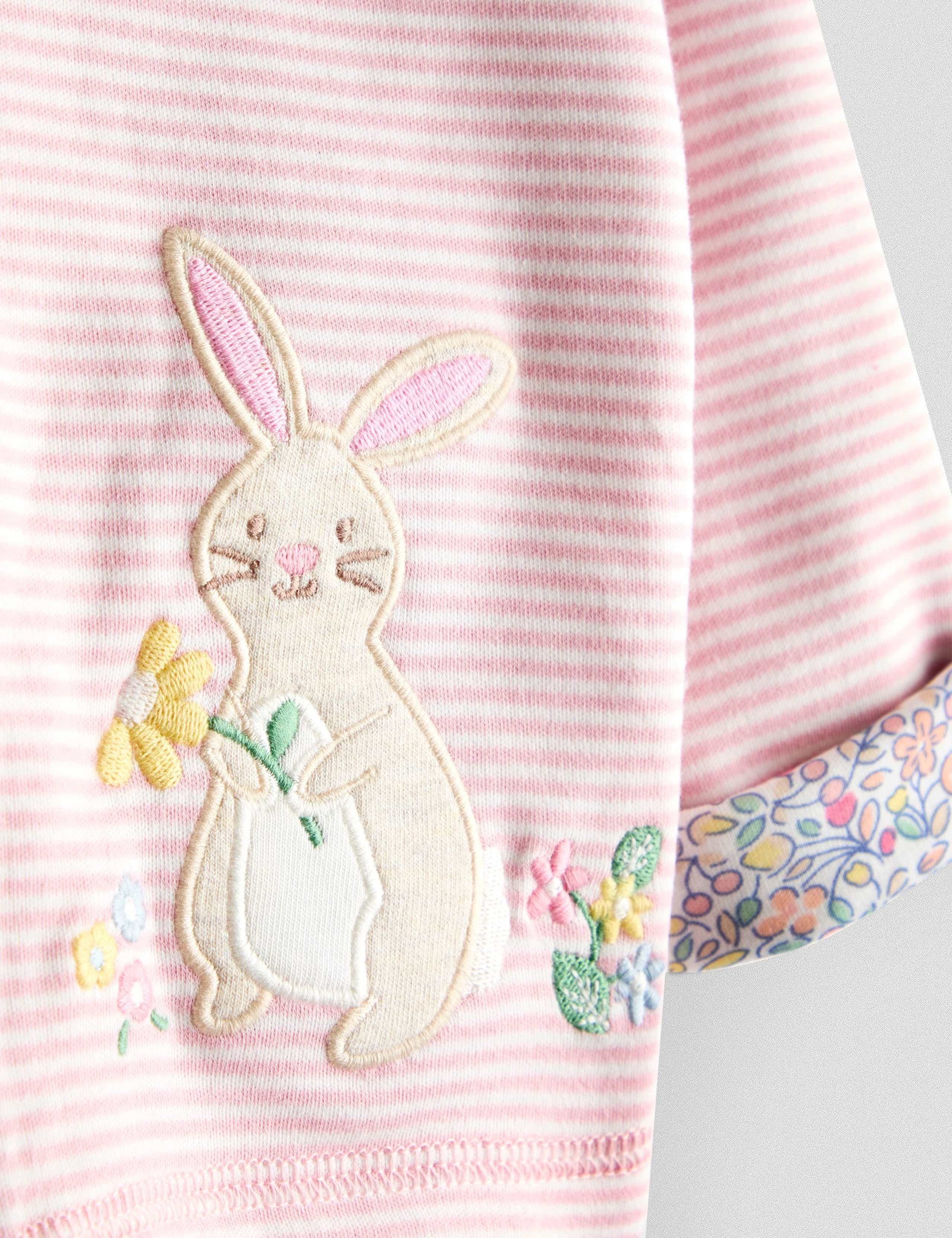 Pure Cotton Reversible Floral Bunny Hoodie (6 Mths - 7 Yrs) 7 of 9