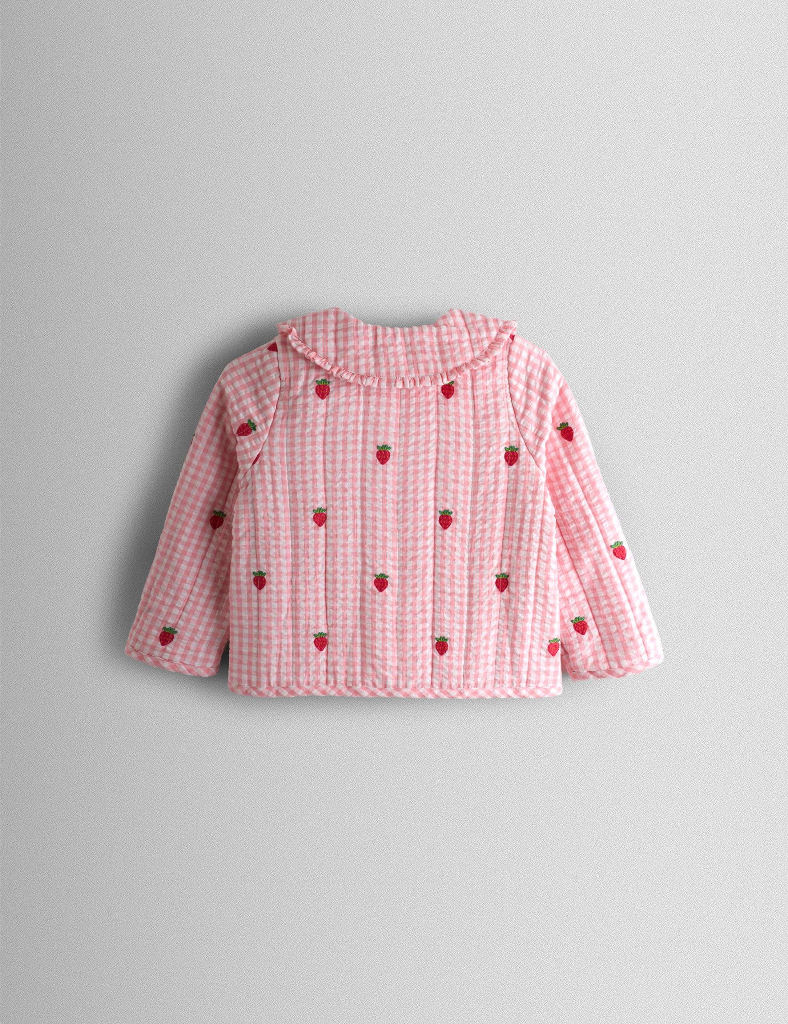 Pure Cotton Strawberry Gingham Quilted Jacket 3 of 4