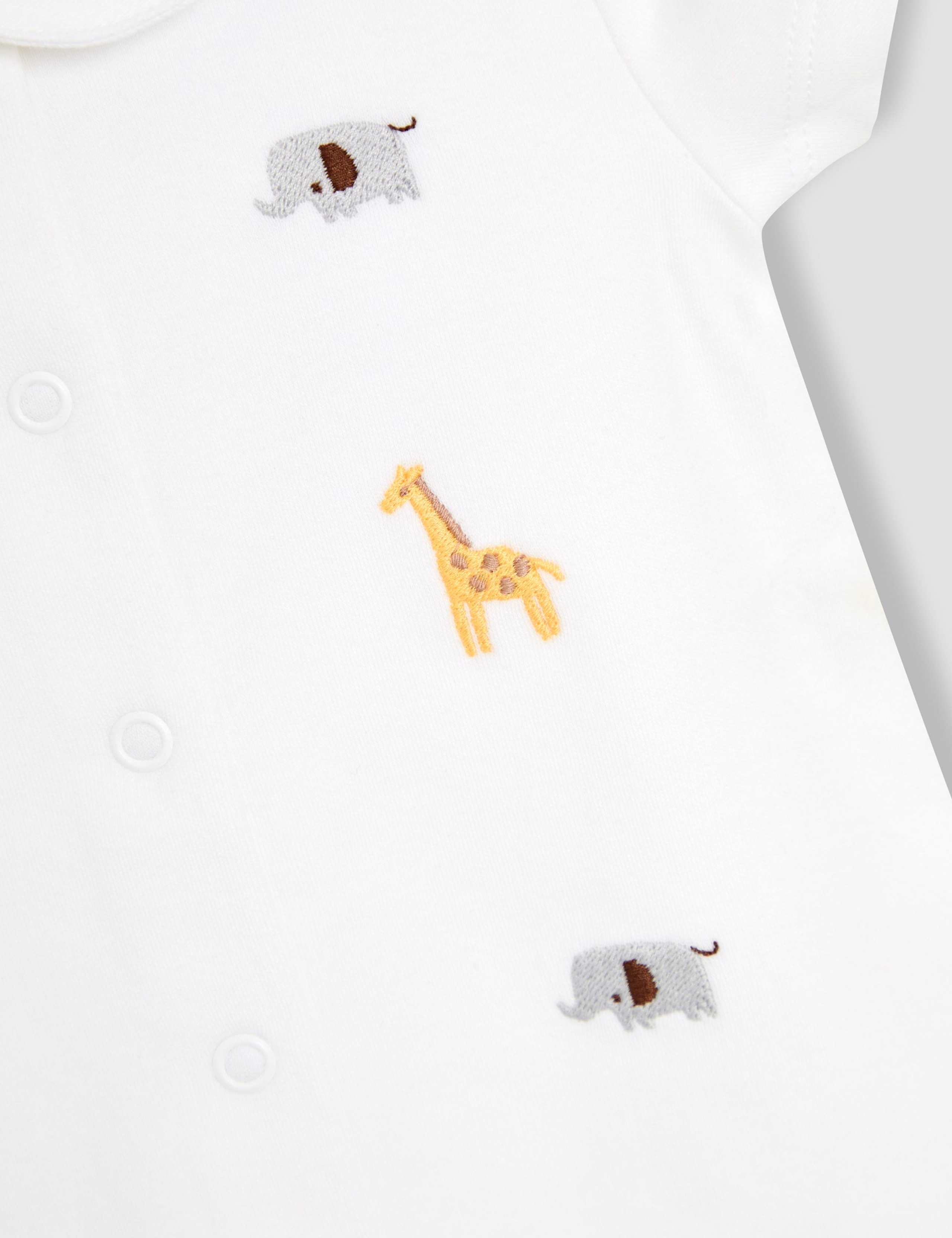 Pure Cotton Safari Sleepsuit (0-12 Mths) 2 of 3