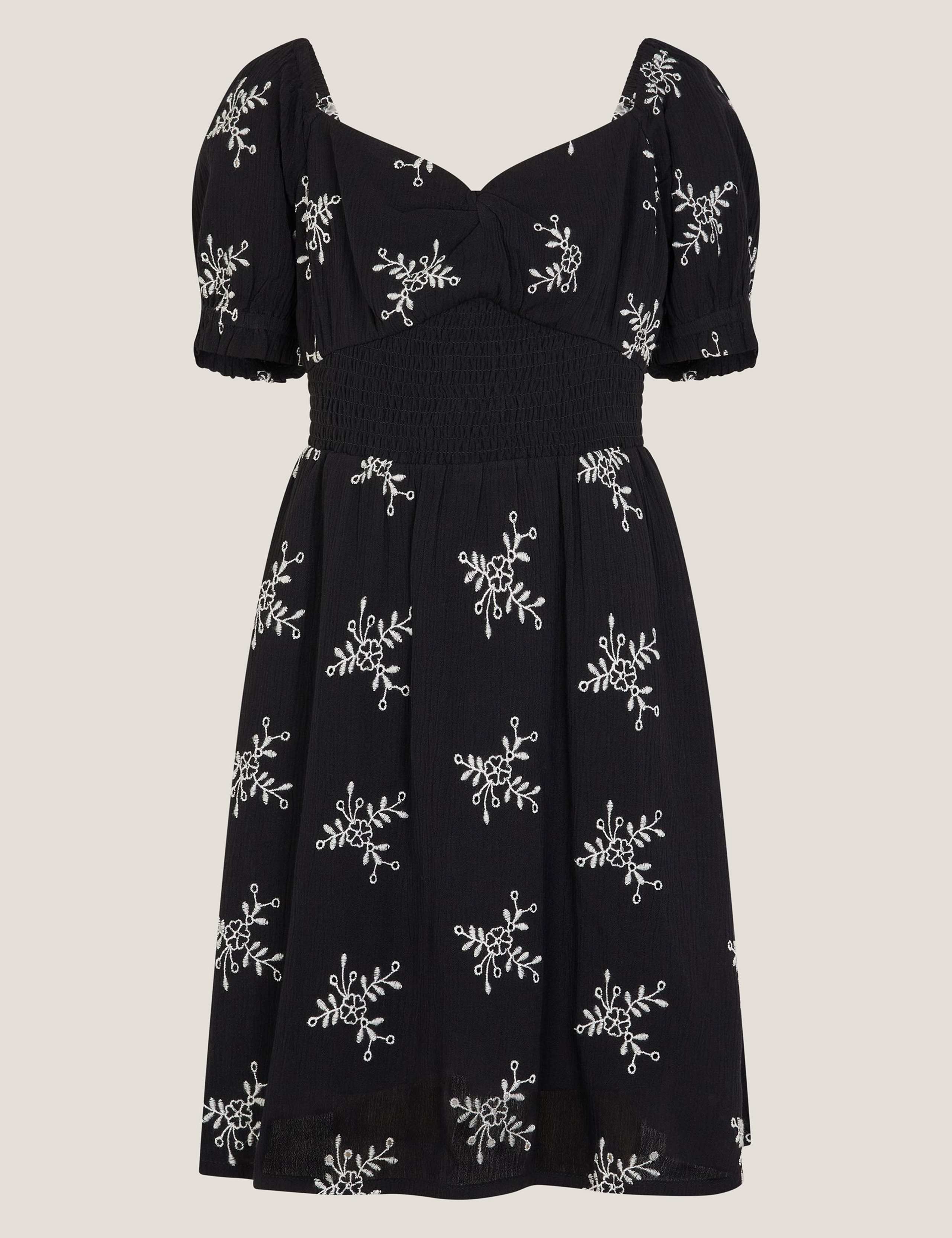 Floral Embroidered Crinkle Dress (7-15 Yrs) 1 of 3