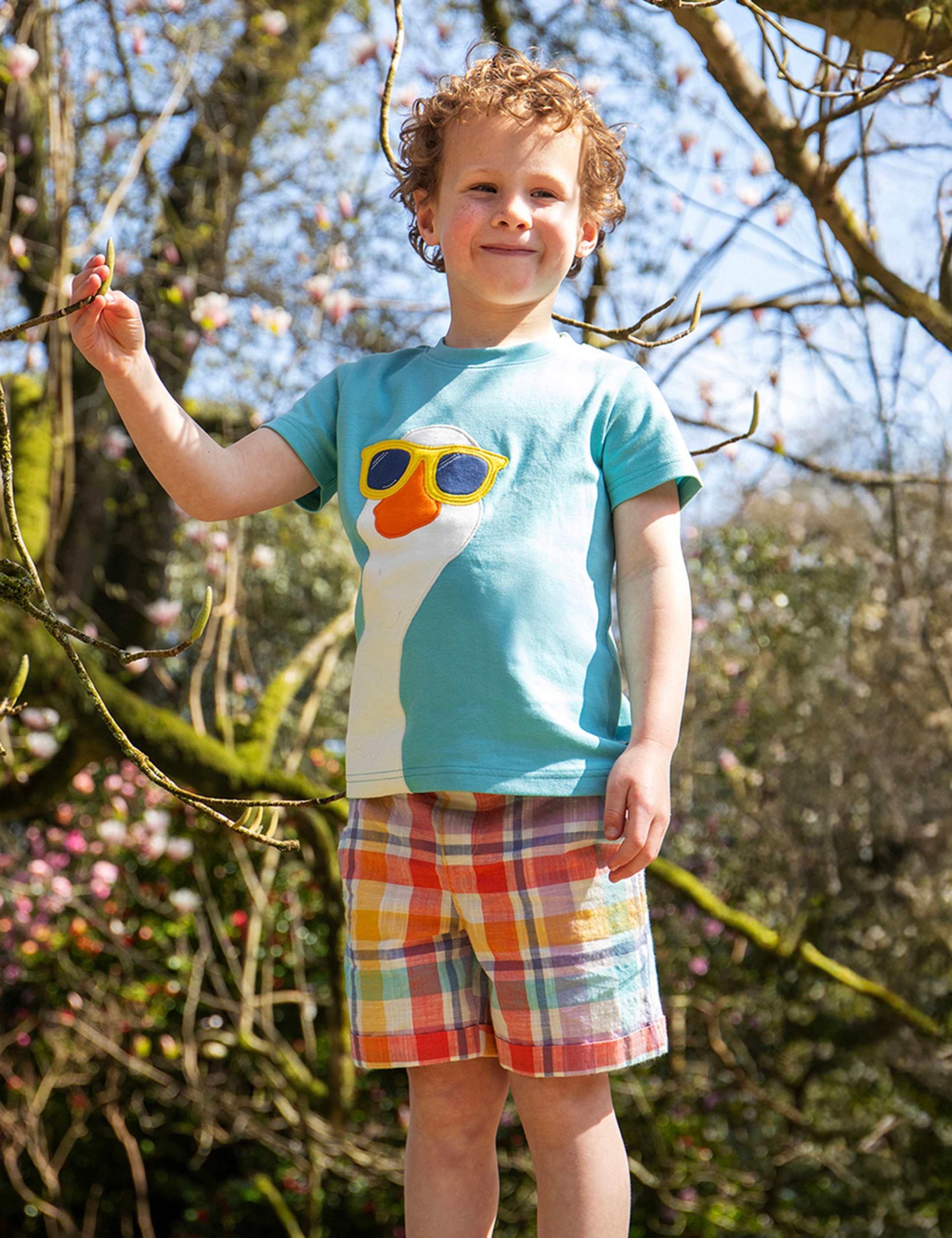 Pure Cotton Checked Shorts (2-10 Yrs) 2 of 4