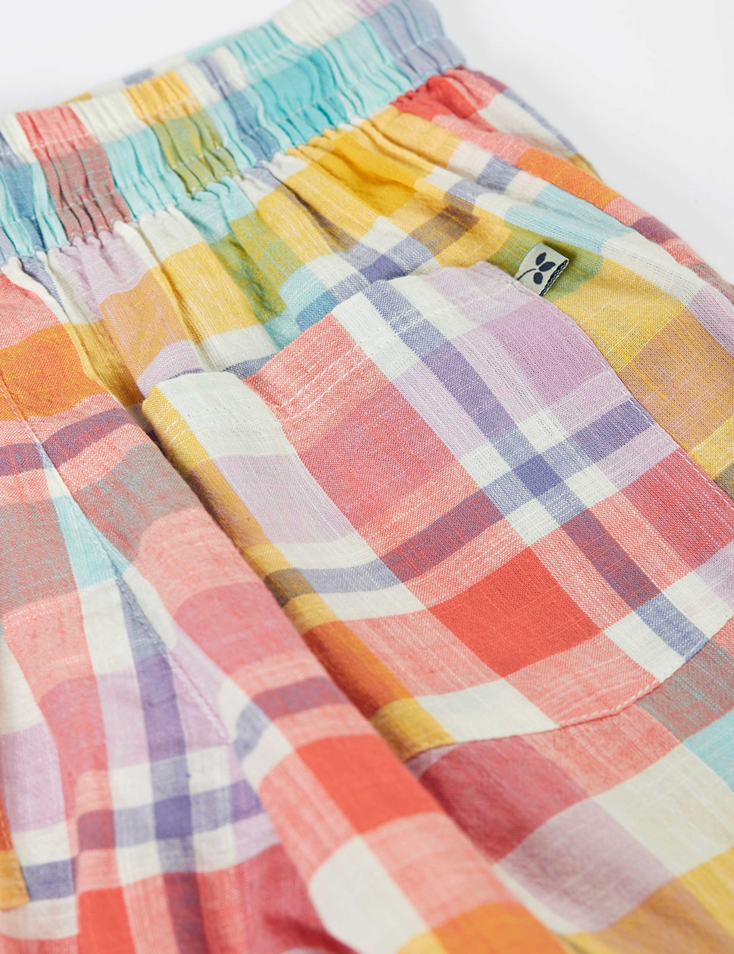 Pure Cotton Checked Shorts (2-10 Yrs) 3 of 4