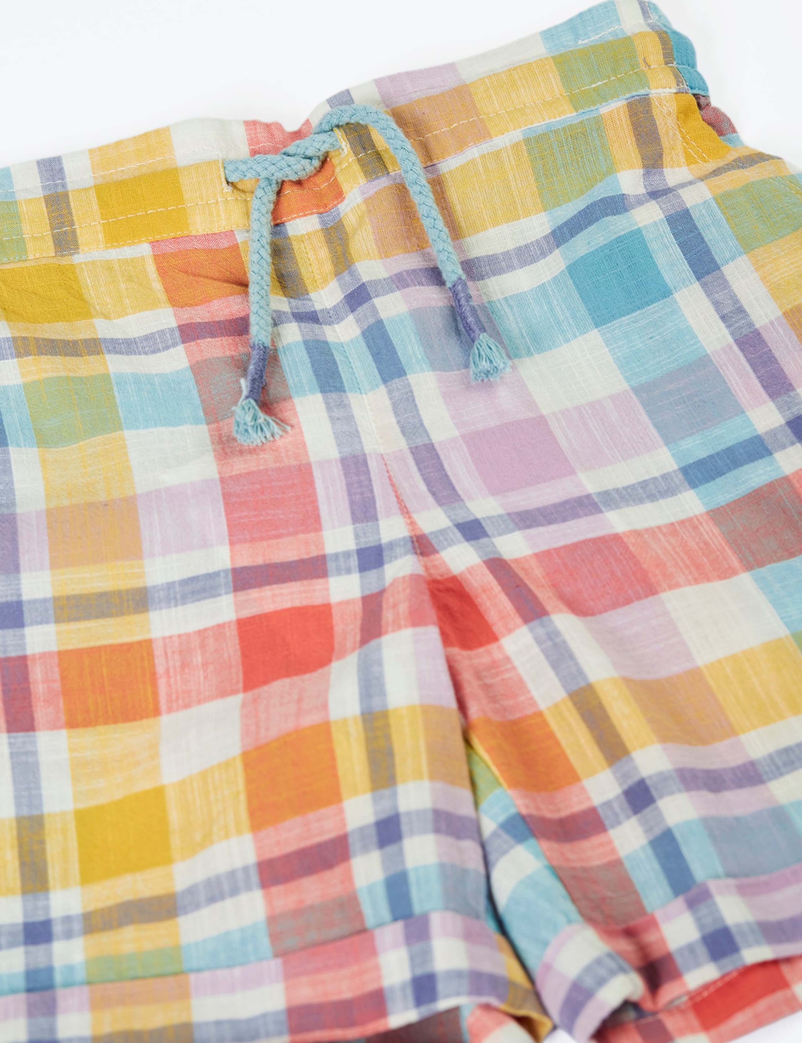 Pure Cotton Checked Shorts (2-10 Yrs) 4 of 4