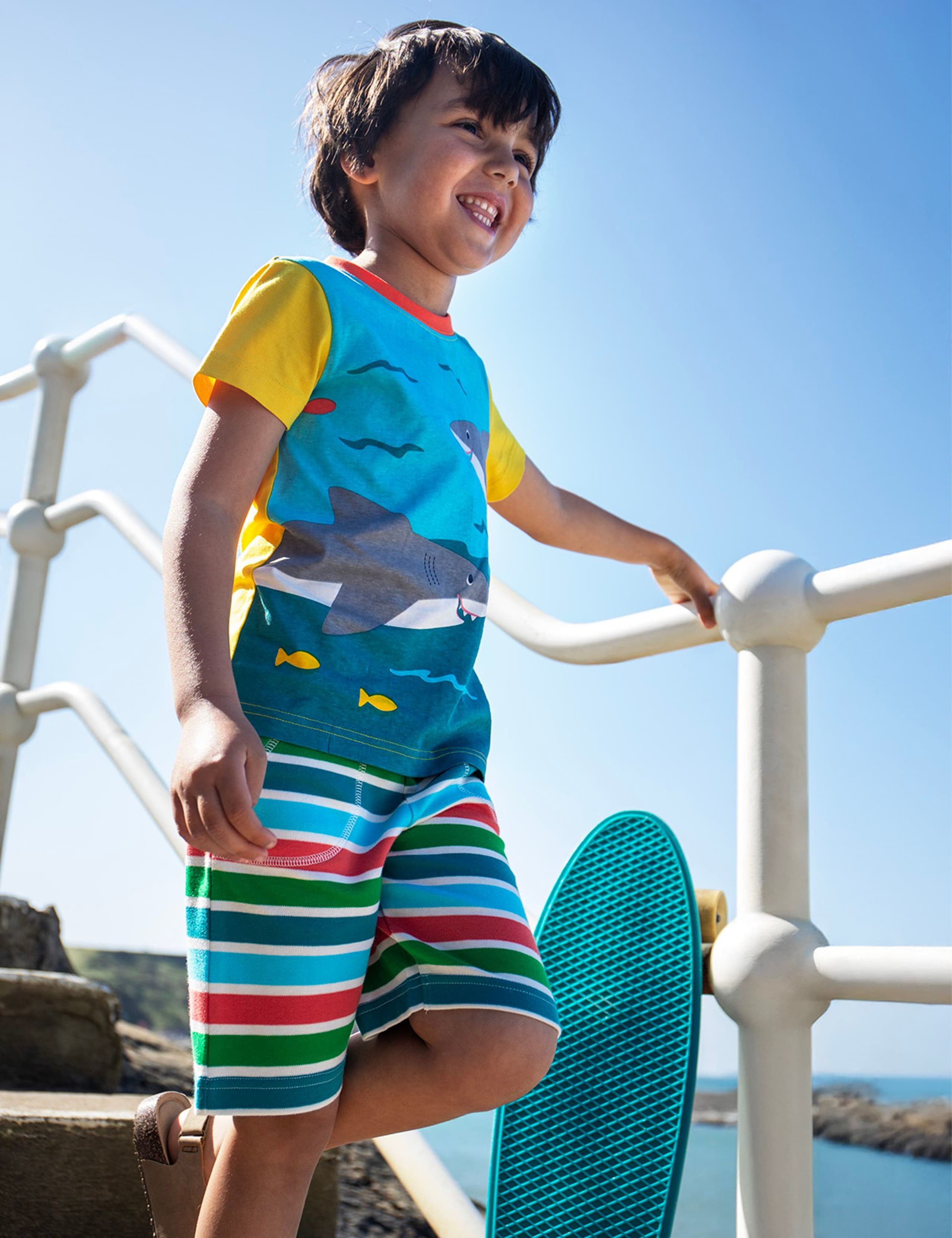 Pure Cotton Striped Shorts (1-12 Yrs) 2 of 5