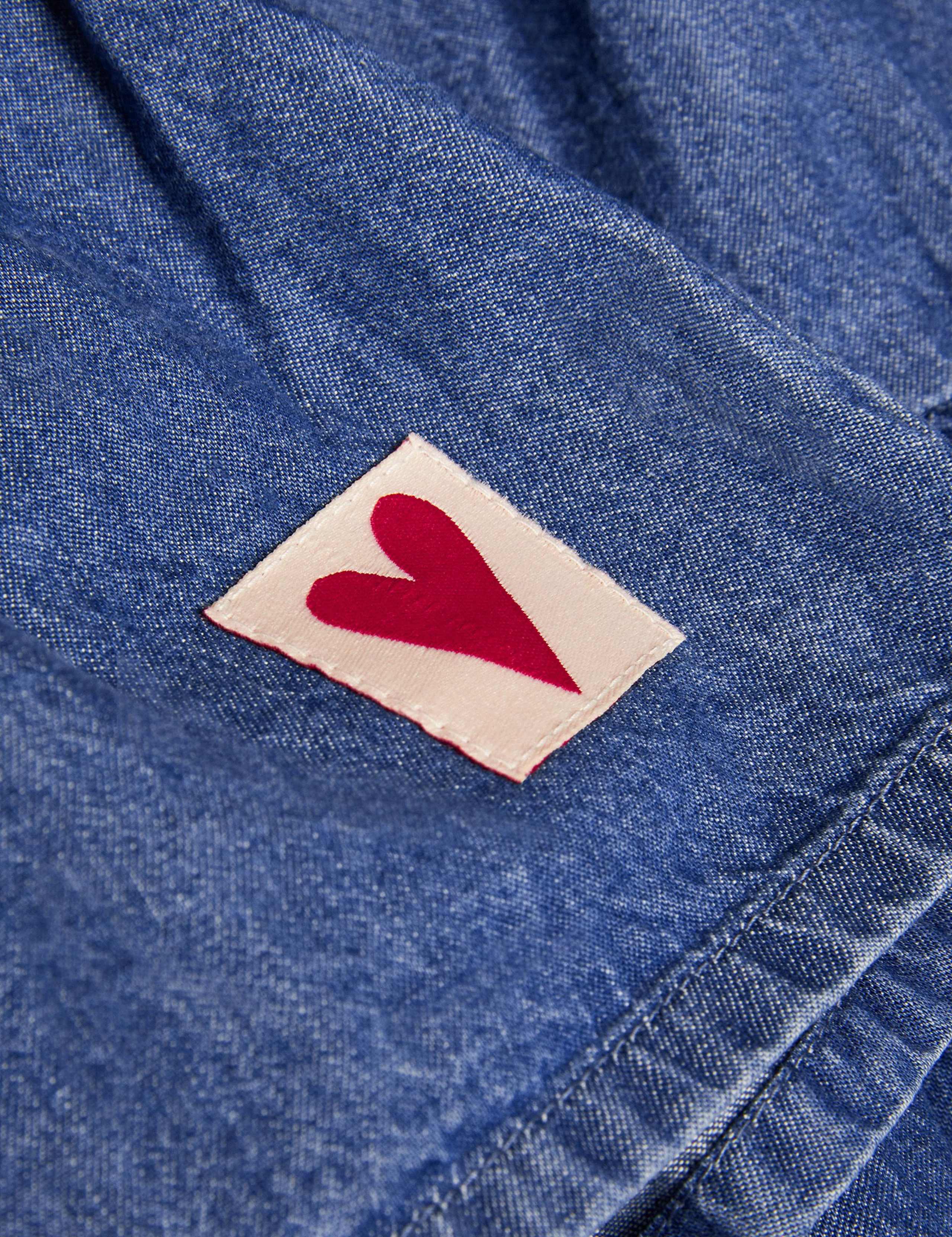 Denim Heart Patch Tiered Ruffle Skirt (3-13 Yrs) 2 of 3
