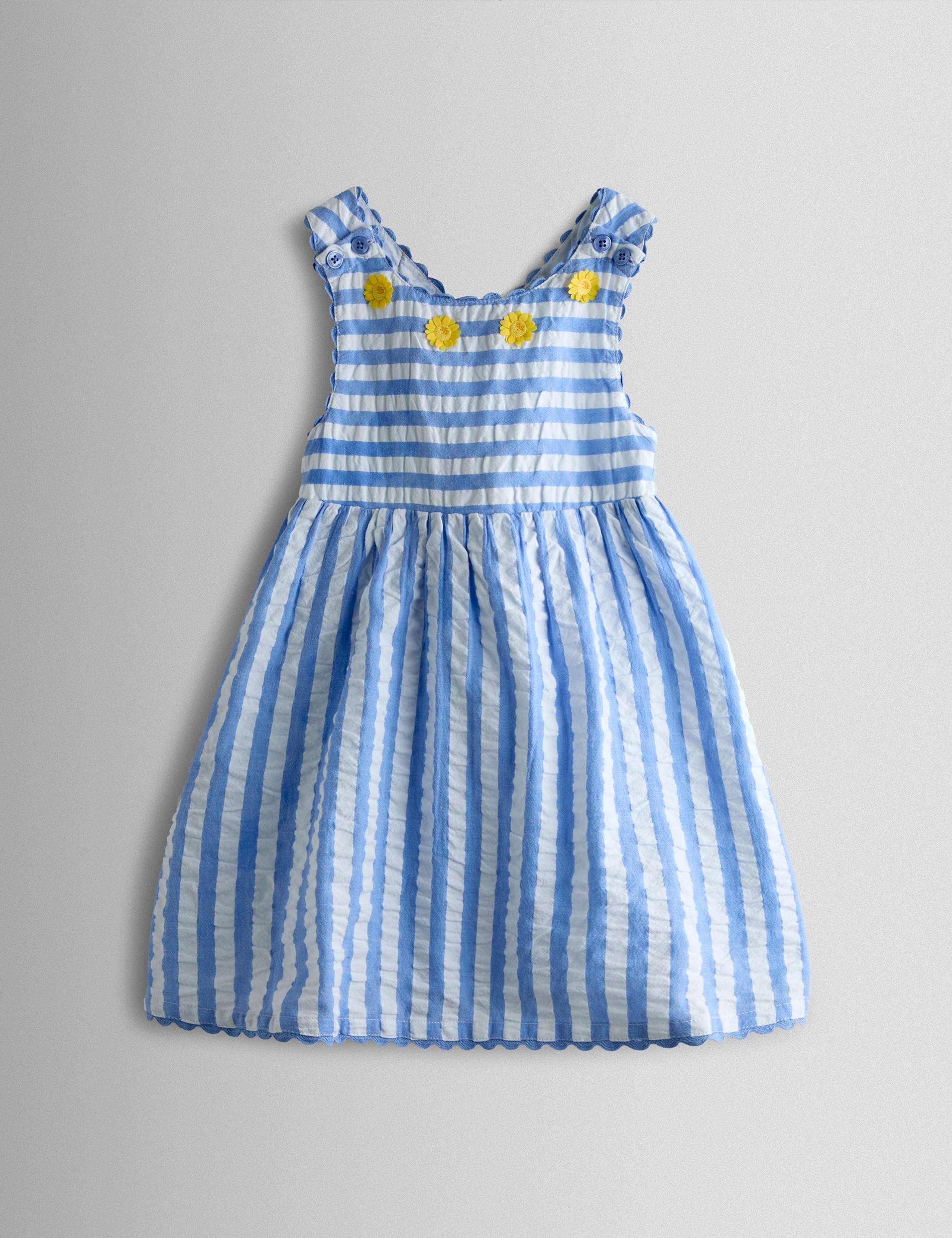 Pure Cotton Striped Sunflower Dress (6 Mths-9 Yrs) 1 of 4