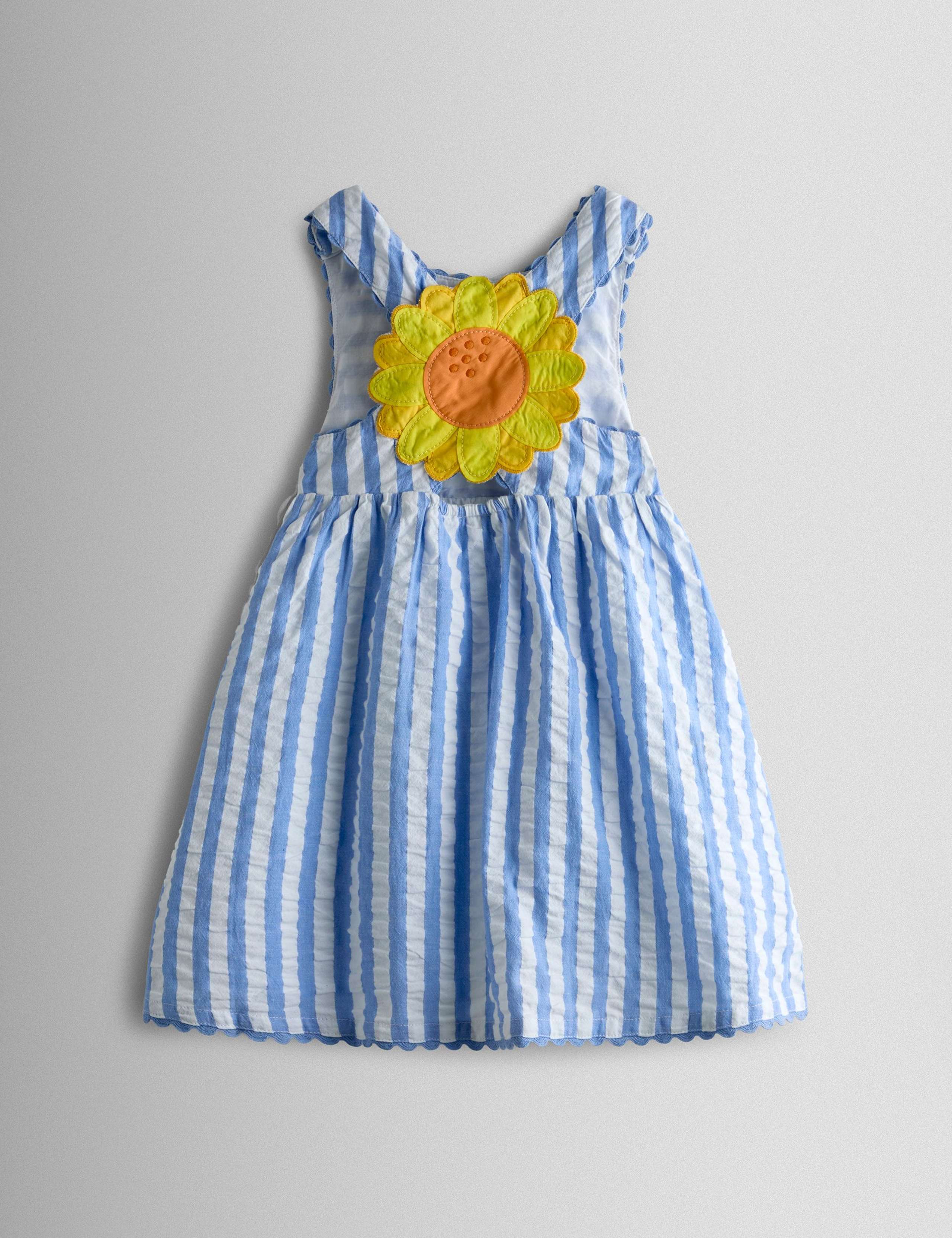 Pure Cotton Striped Sunflower Dress (6 Mths-9 Yrs) 4 of 4