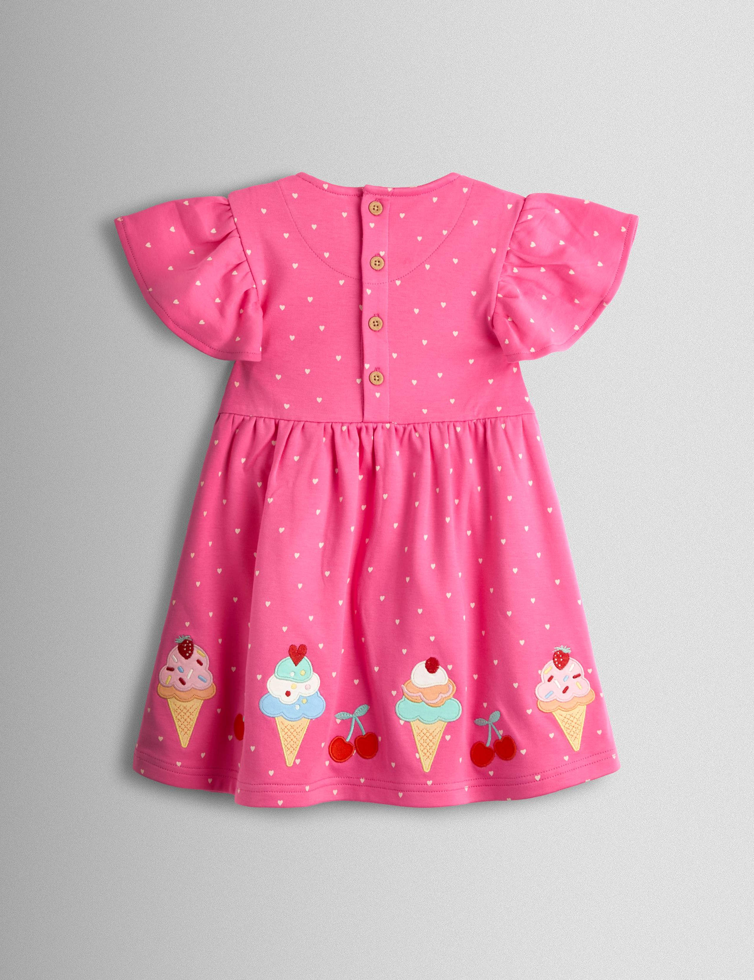 Pure Cotton Ice Cream Applique Dress (6 Mths-7 Yrs) 3 of 3