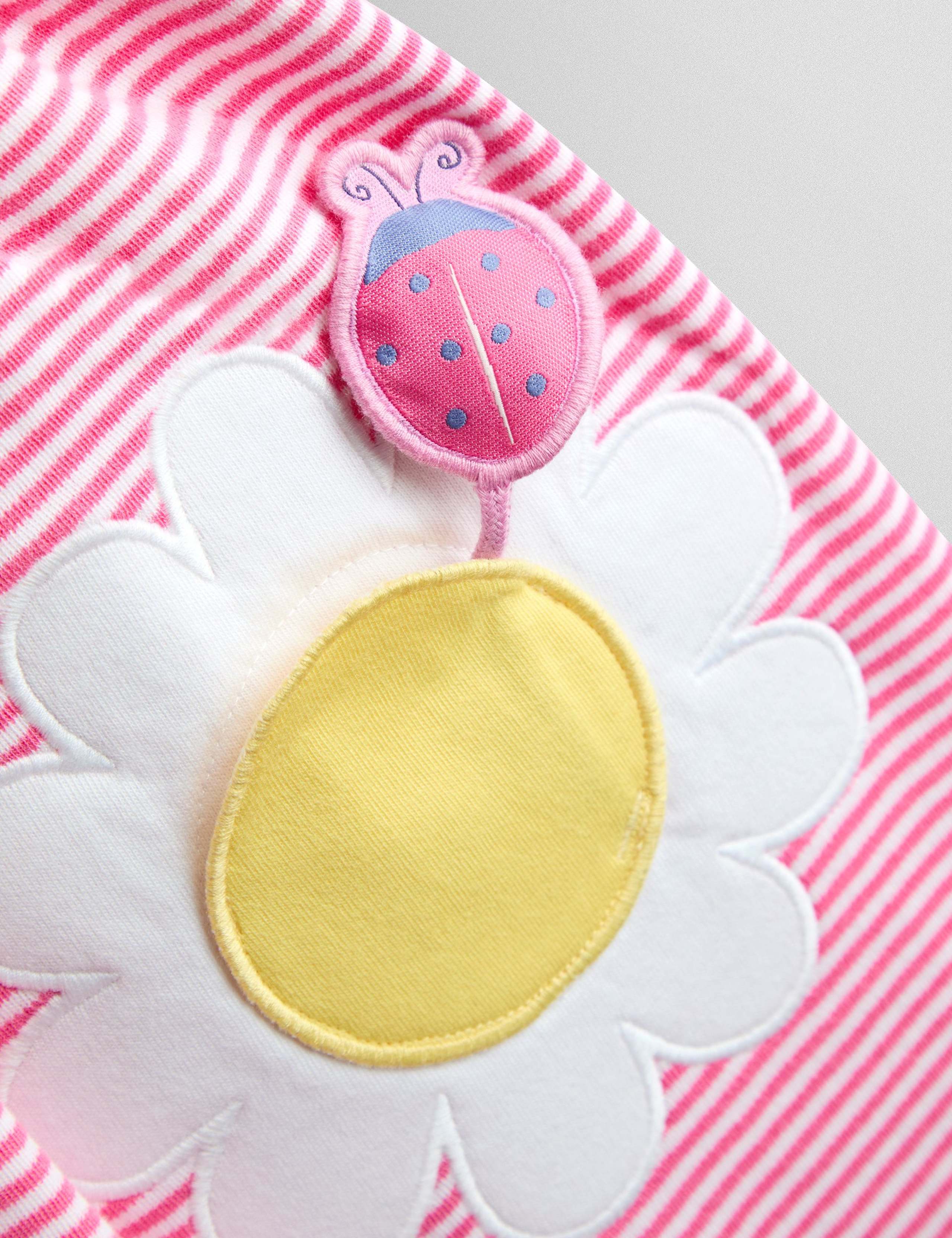 Pure Cotton Striped Daisy Appliqué Dress (1-7 Years) 3 of 5