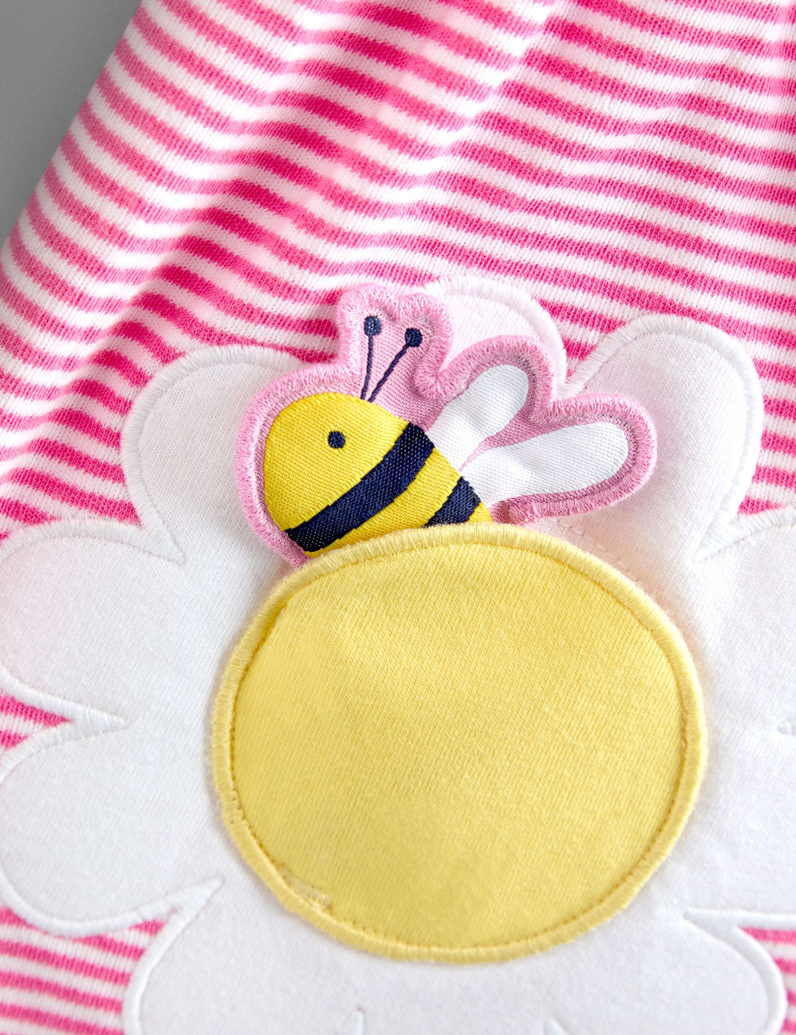 Pure Cotton Striped Daisy Appliqué Dress (1-7 Years) 4 of 5