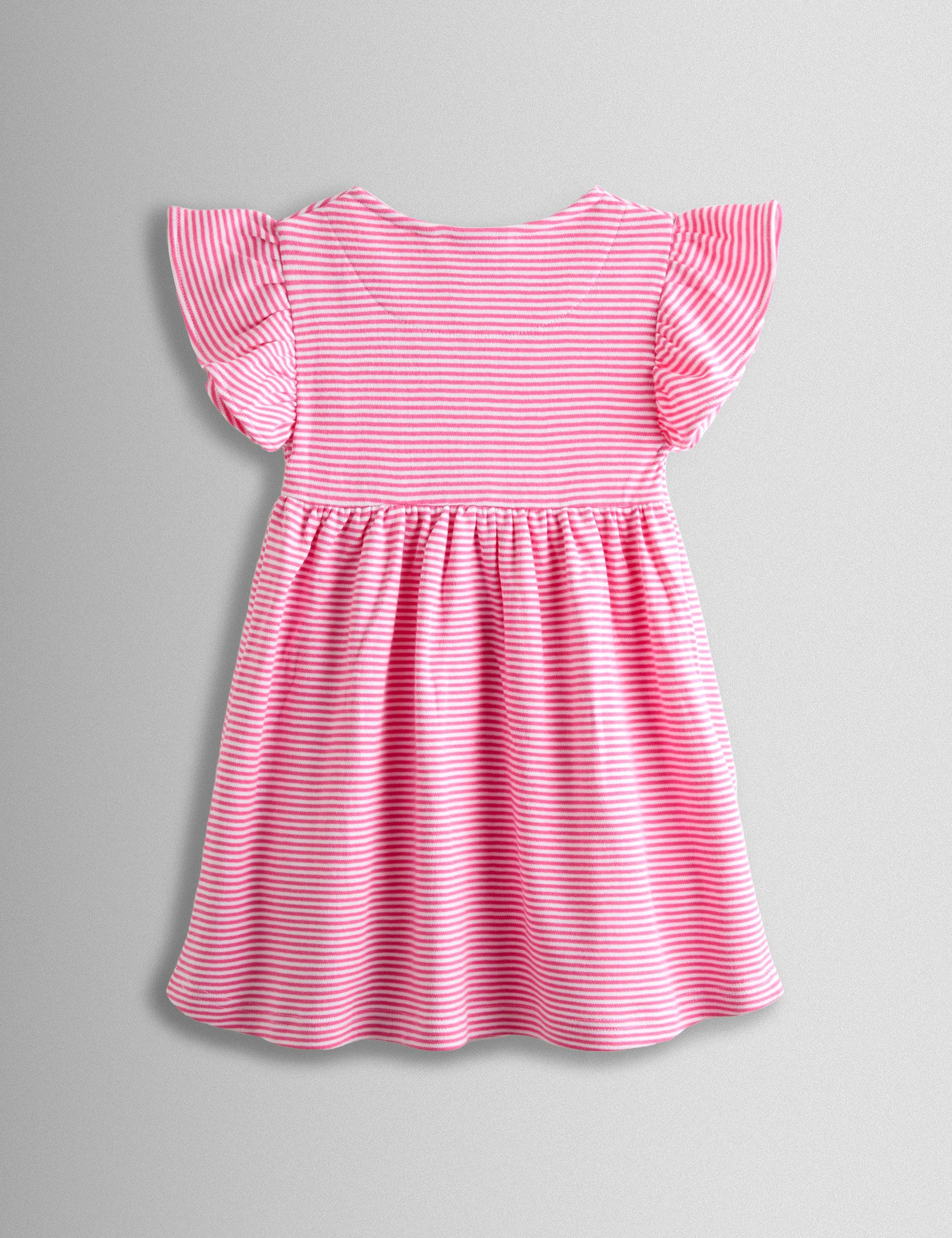 Pure Cotton Striped Daisy Appliqué Dress (1-7 Yrs) 5 of 5