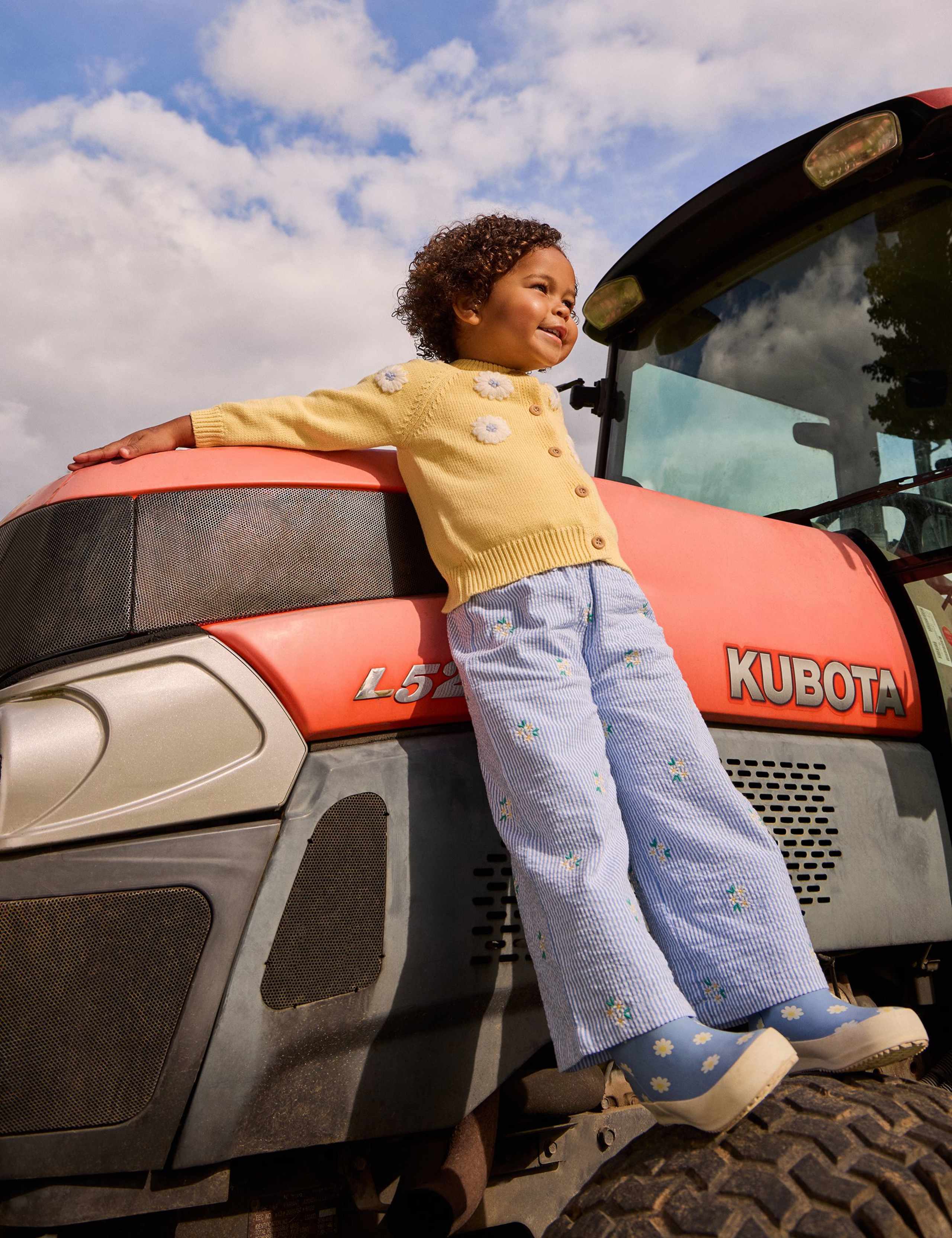 Relaxed Pure Cotton Striped Floral Trousers (6 Mths-7 Yrs) 2 of 4