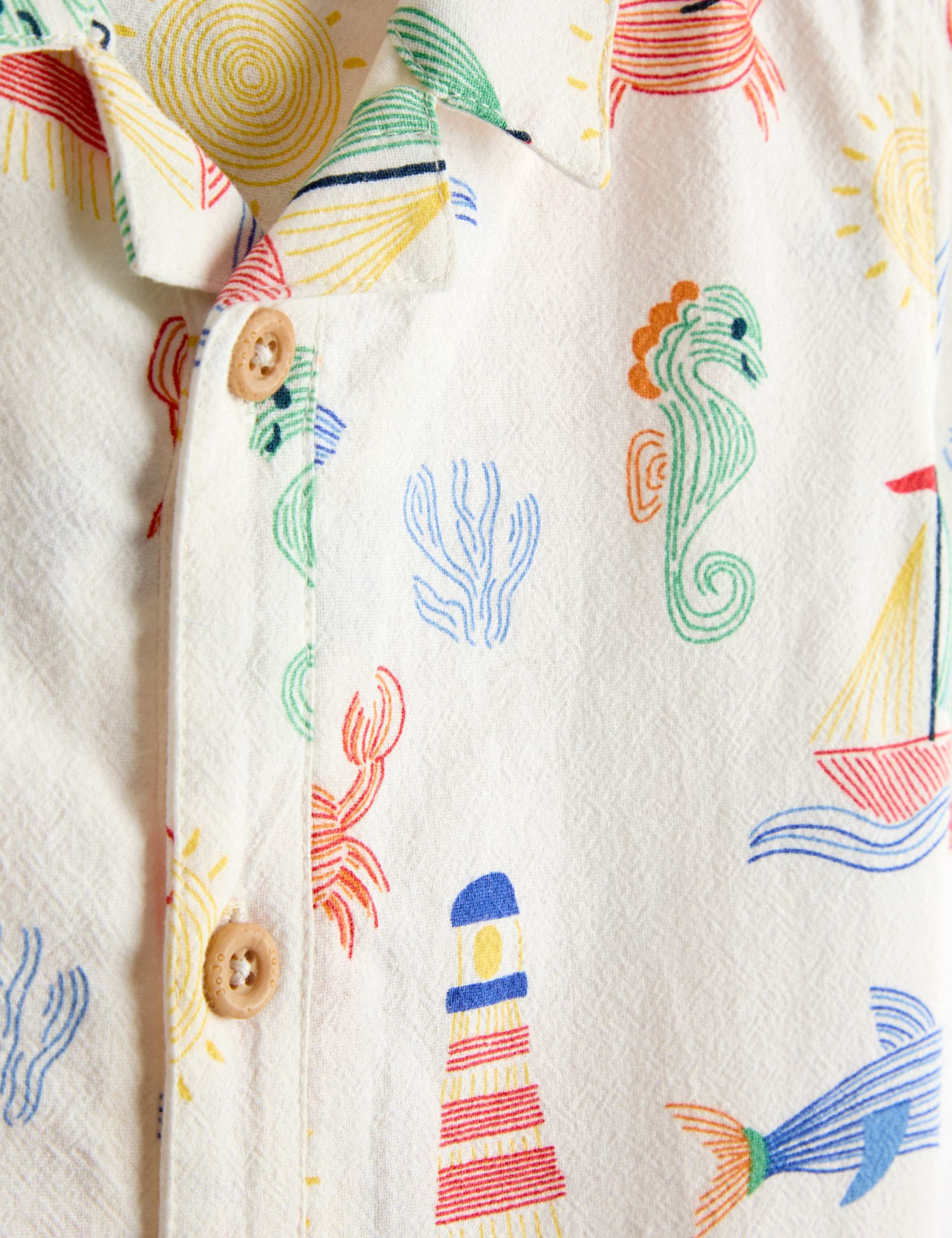 2 Piece Pure Cotton Seaside Shirt & Shorts Set (6 Mths-7 Yrs) 2 of 7