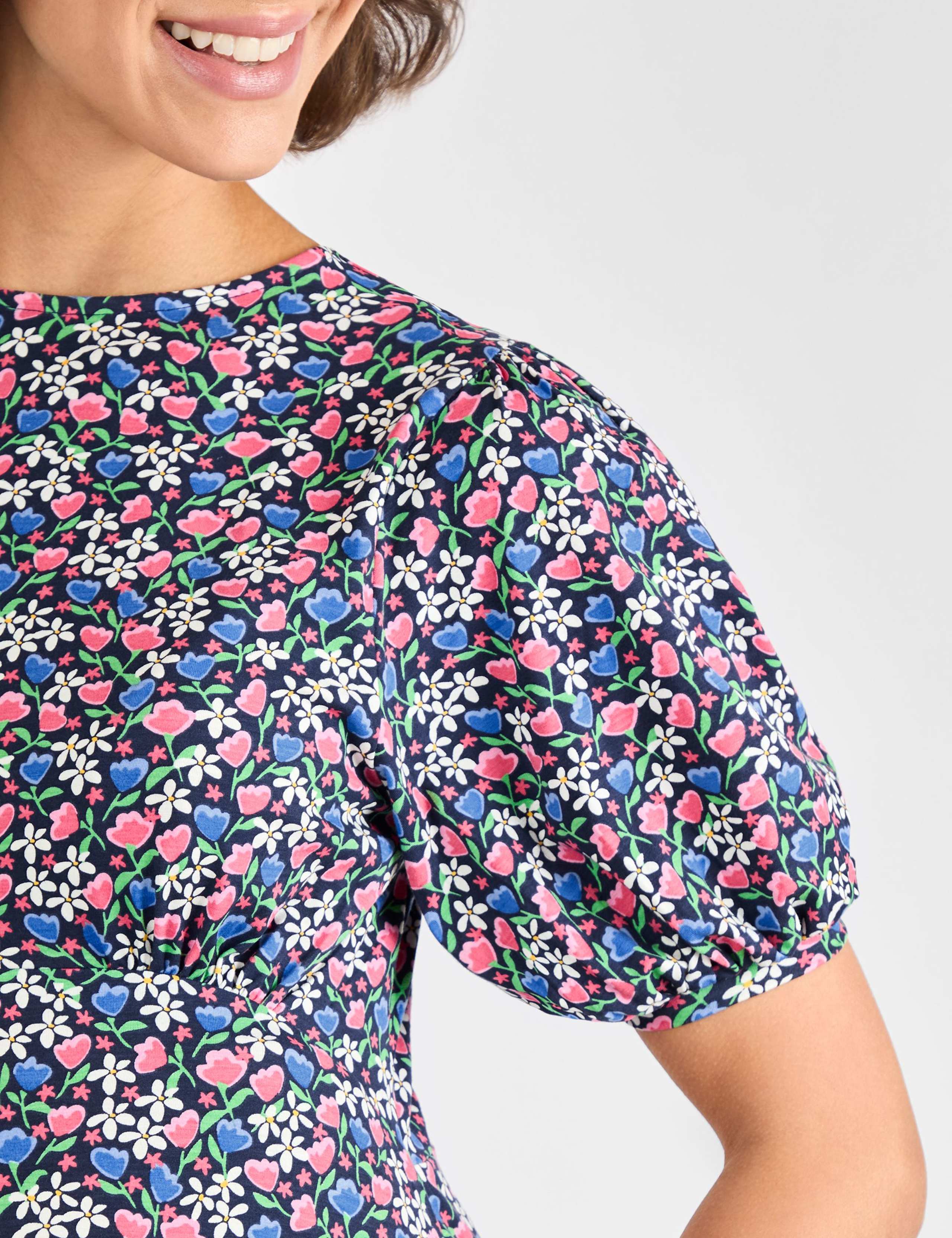 Maternity Floral Puff Sleeve Tea Dress 3 of 4