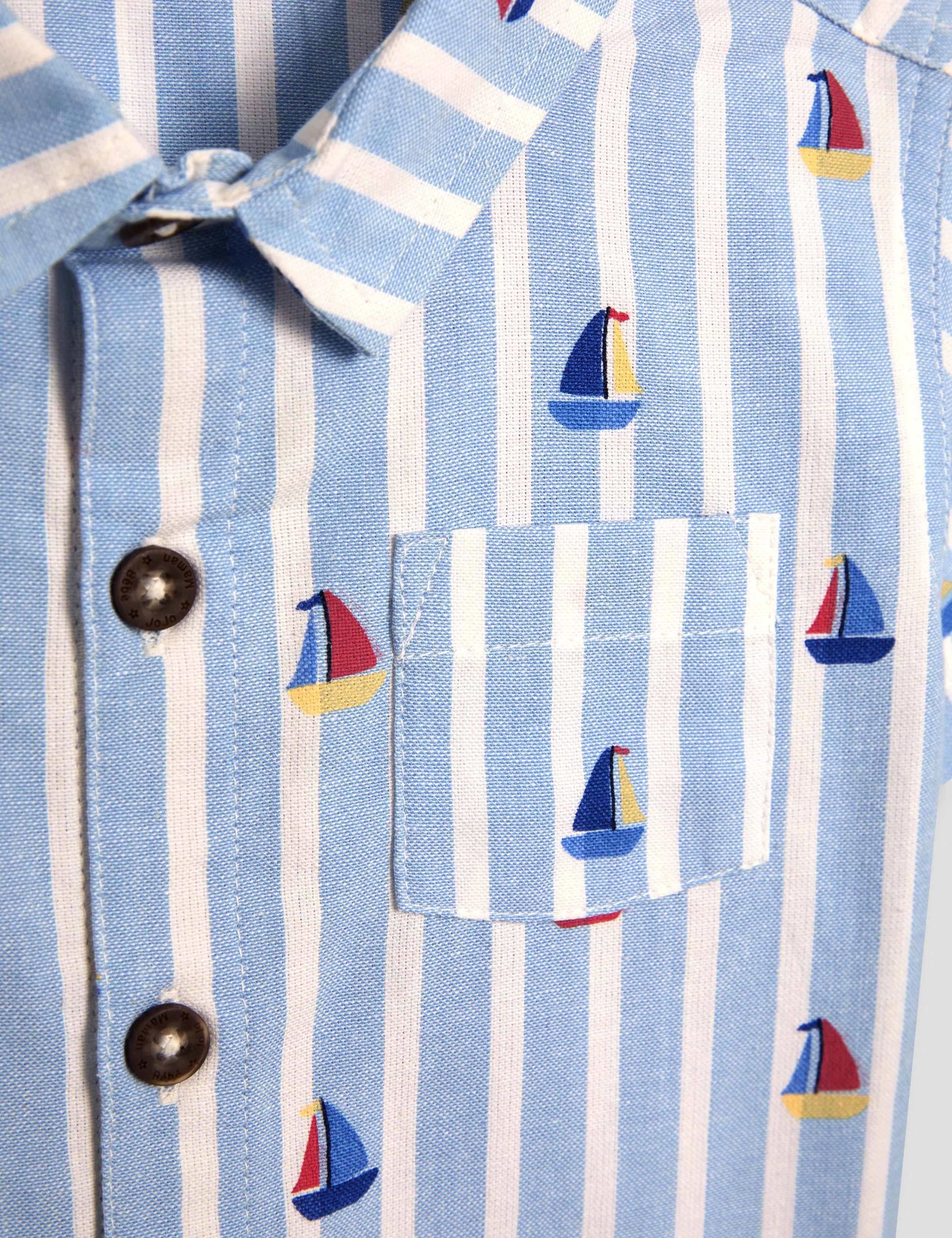 2 Piece Pure Cotton Sailboat Shirt & Shorts Set (1-7 Yrs) 4 of 6