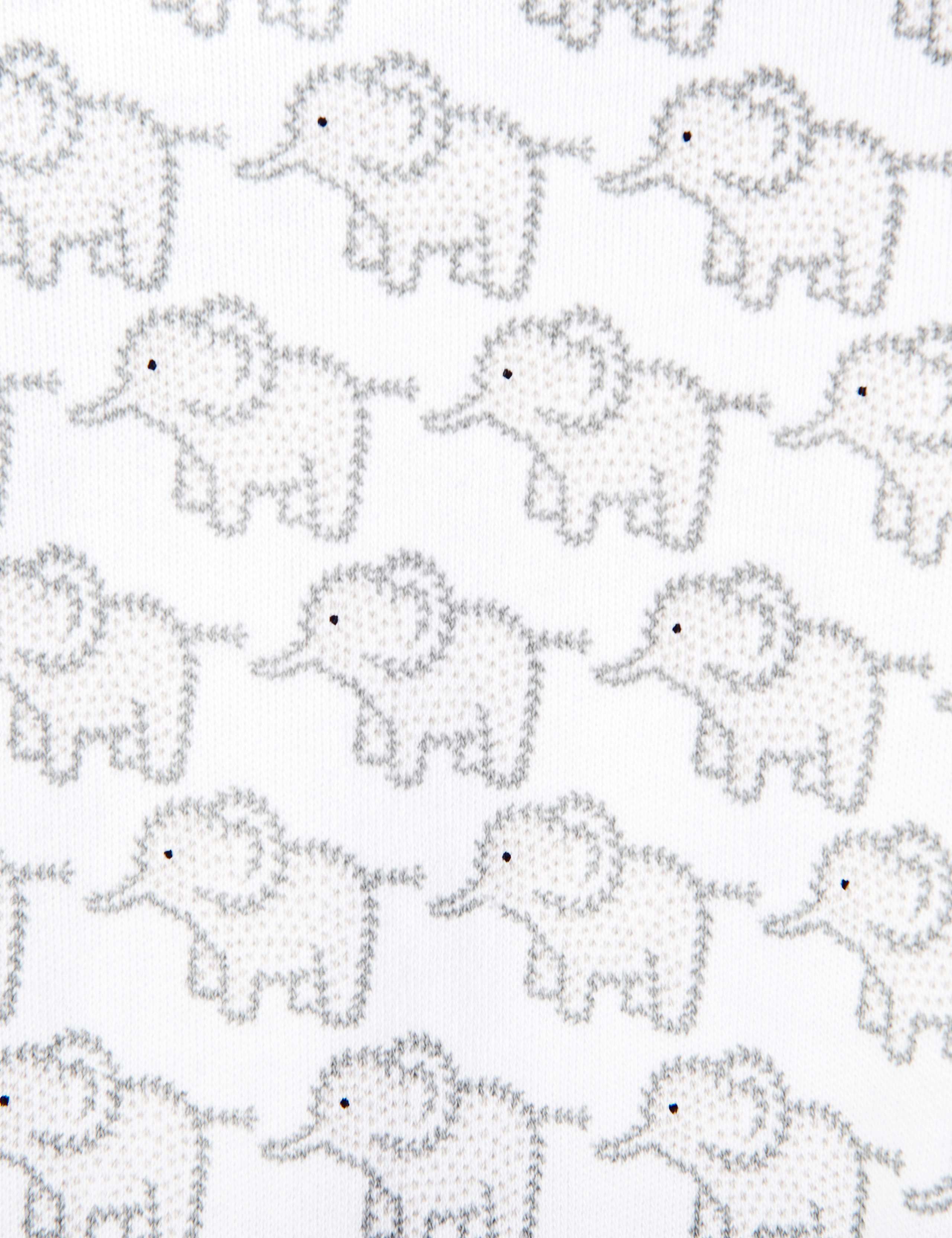 Pure Cotton Elephant Sleepsuit (6½lbs-1 Yrs) 2 of 2
