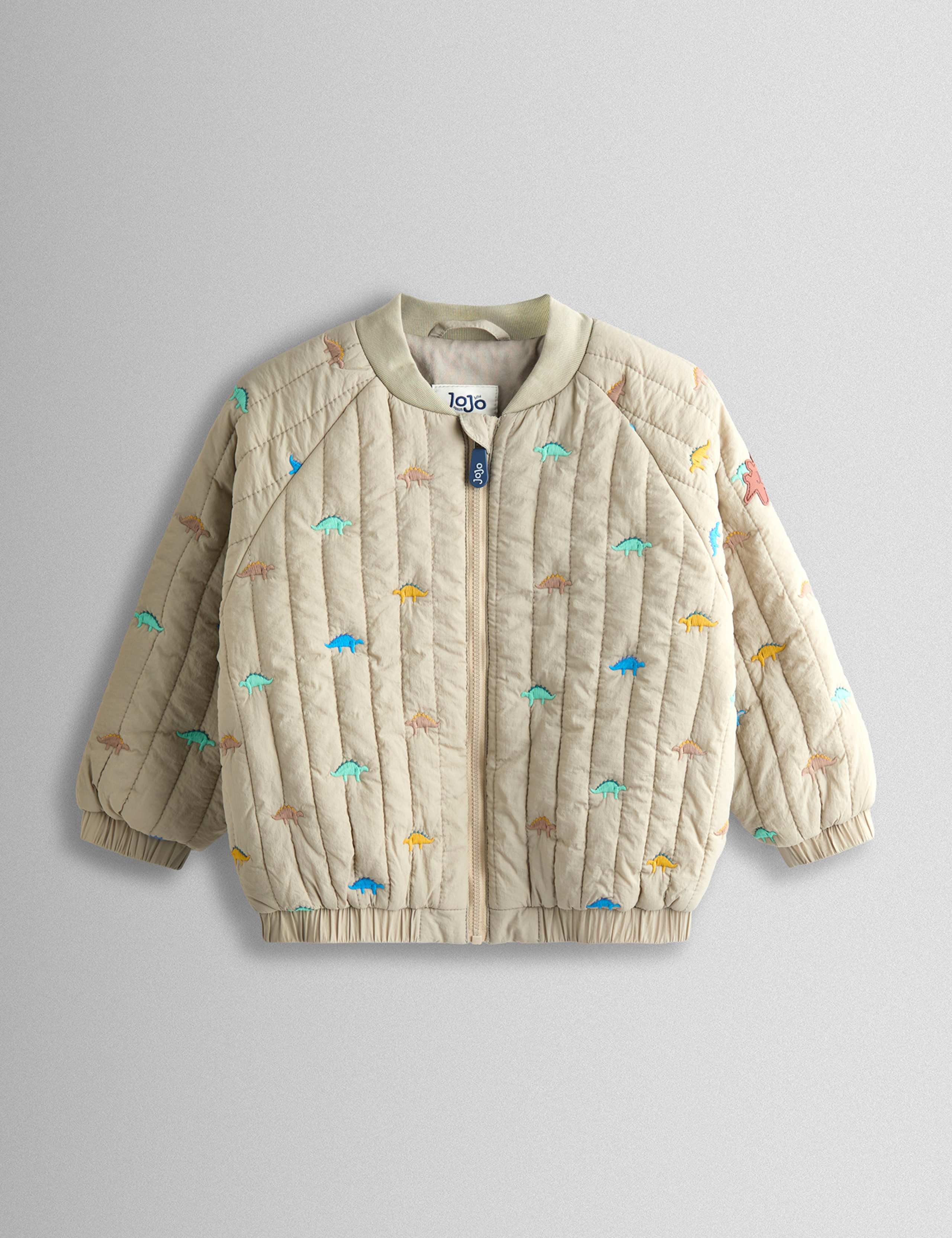 Dinosaur Quilted Bomber Jacket (6 Mths-6 Yrs) 1 of 4