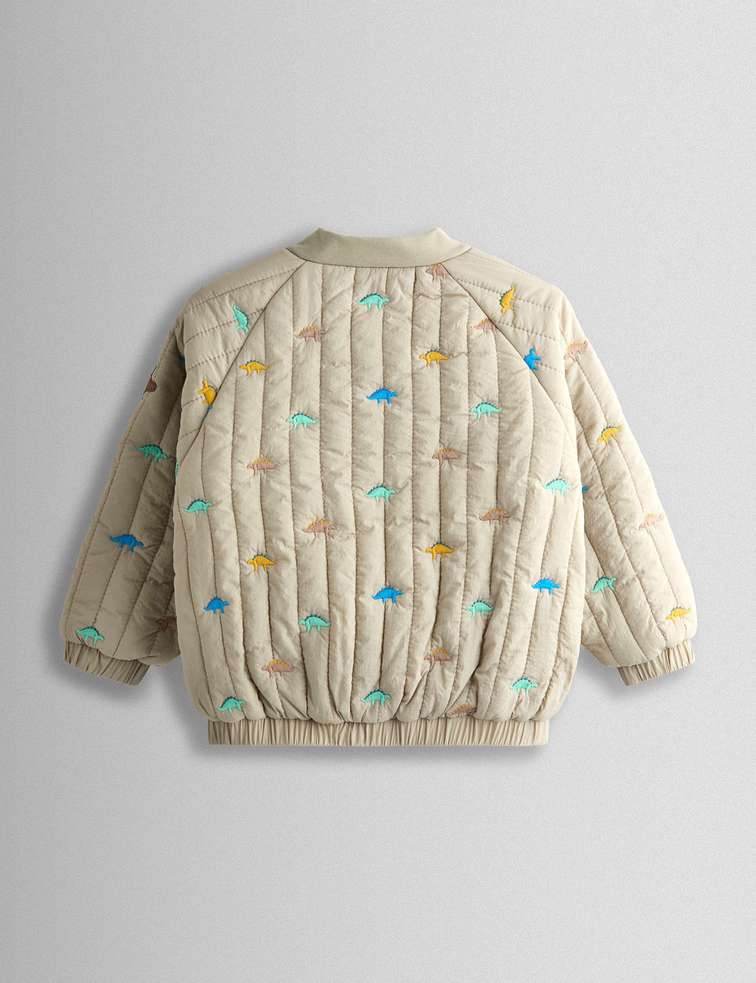 Dinosaur Quilted Bomber Jacket (6 Mths-6 Yrs) 2 of 4