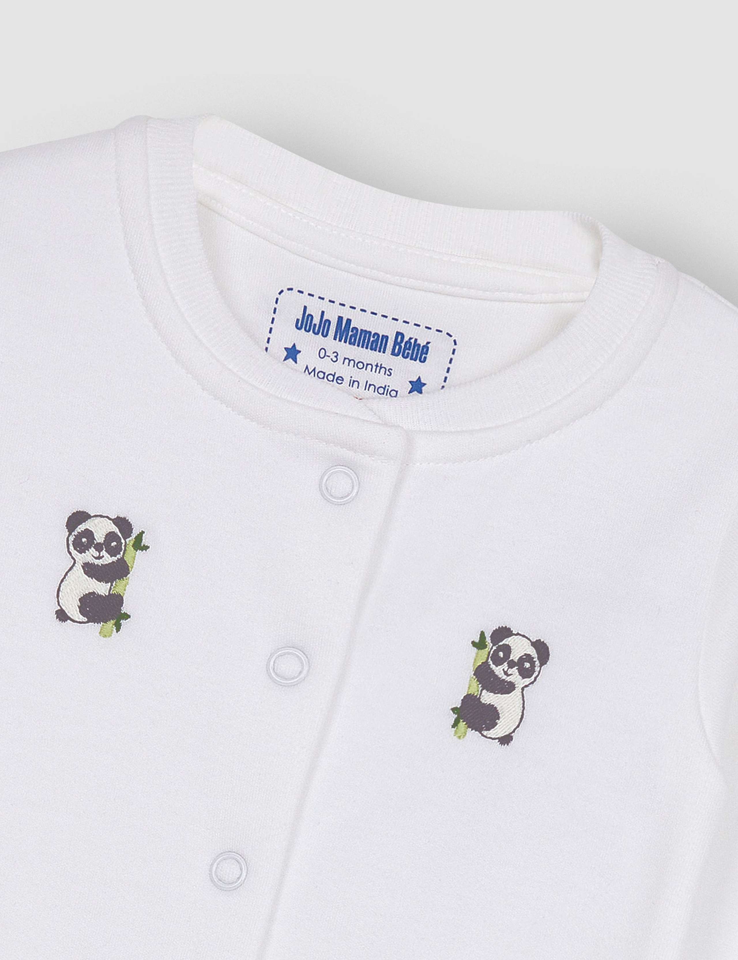Pure Cotton Panda Embroidered Sleepsuit (0-12 Mths) 2 of 3