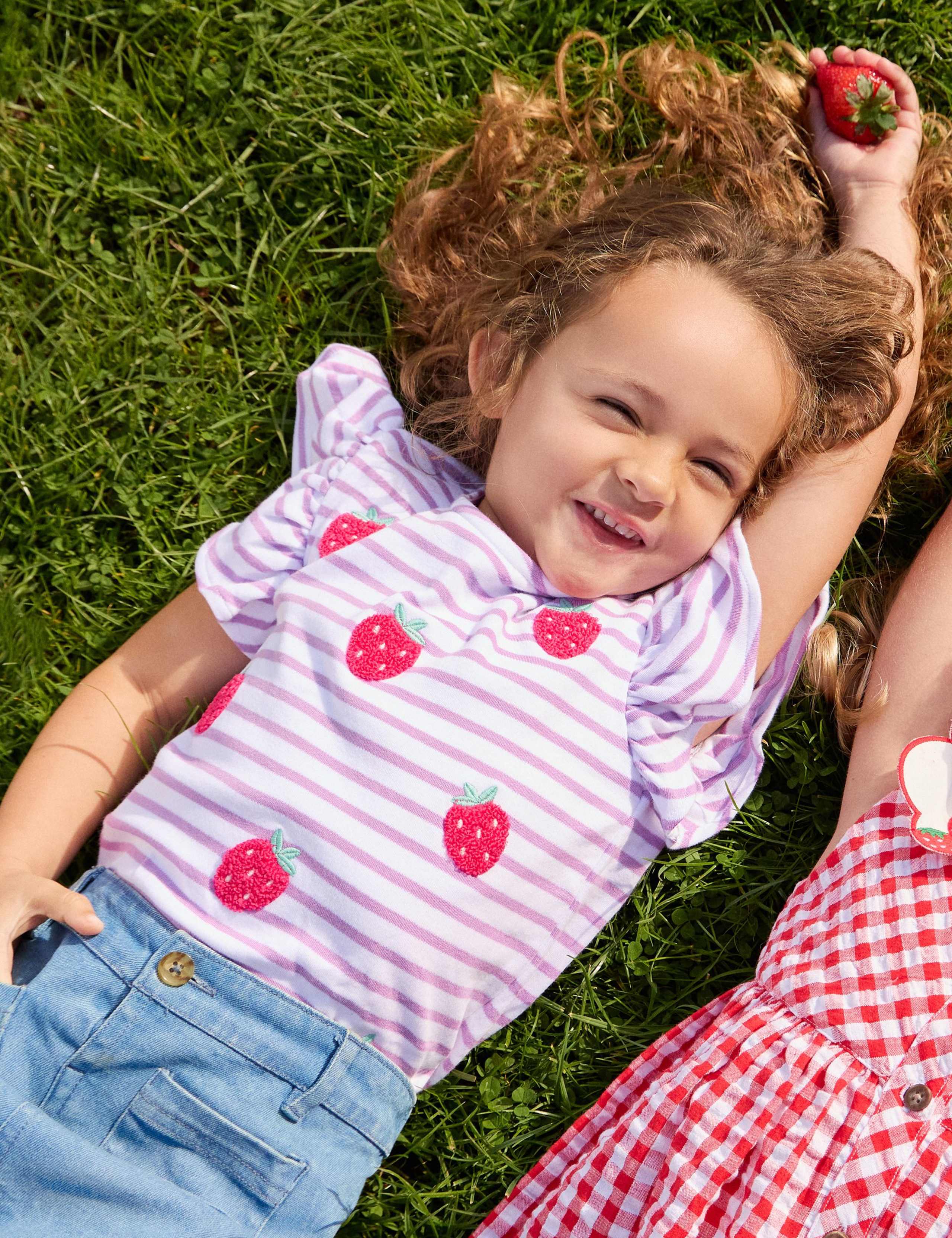 Pure Cotton Striped Strawberry T-Shirt (6 Mths-9 Yrs) 2 of 4