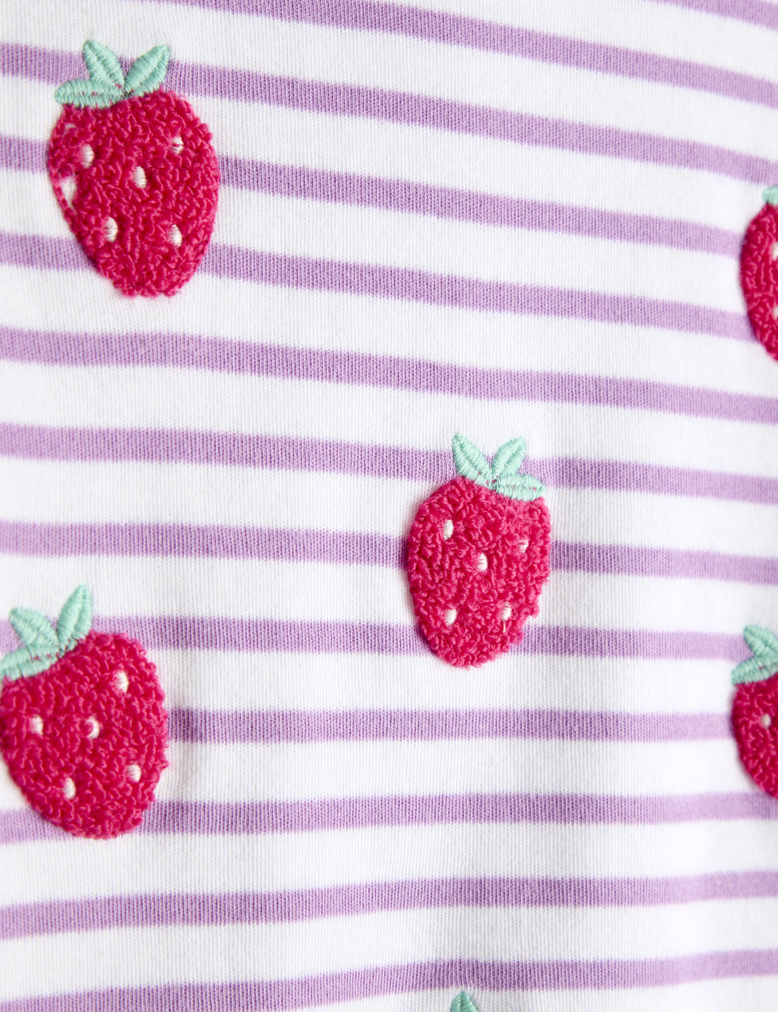 Pure Cotton Striped Strawberry T-Shirt (6 Mths-9 Yrs) 3 of 4