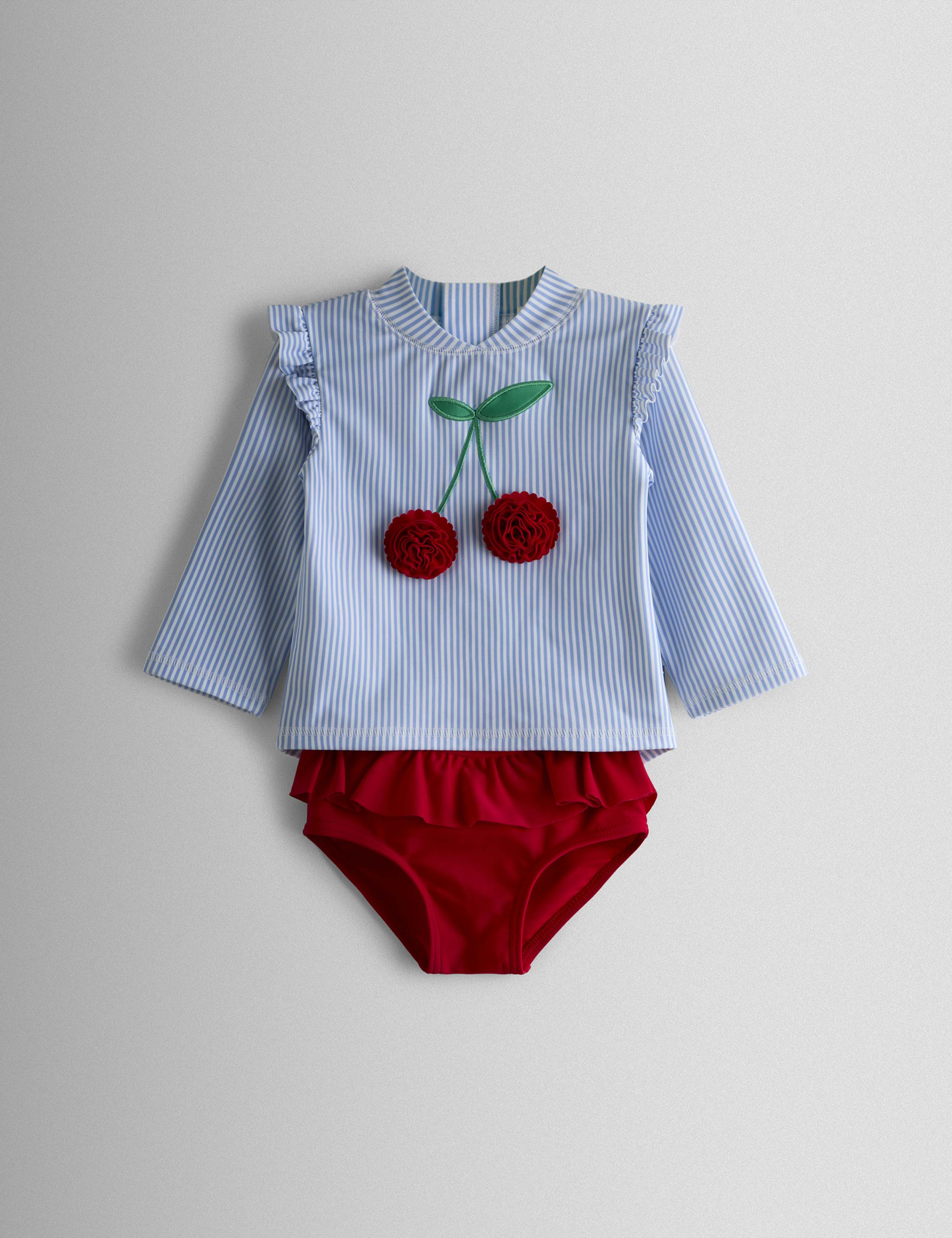 2 Piece Cherry Stripe Swim Set (6 Mths-6 Yrs) 1 of 7