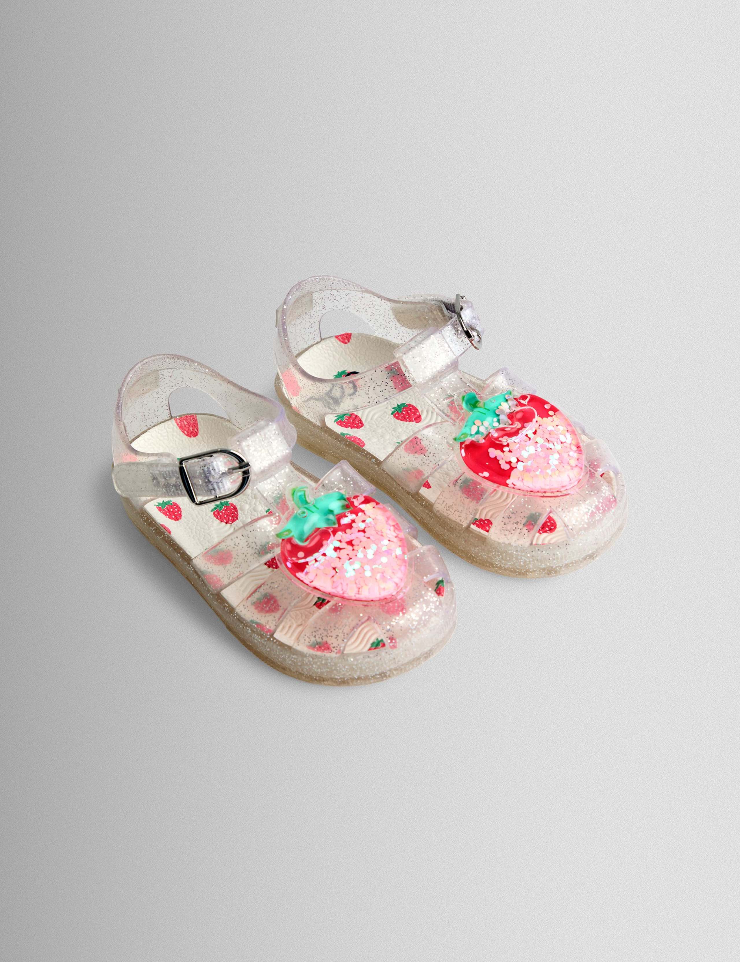 Kids' Strawberry Glitter Jelly Sandals (4 Small-11 Small) 2 of 5