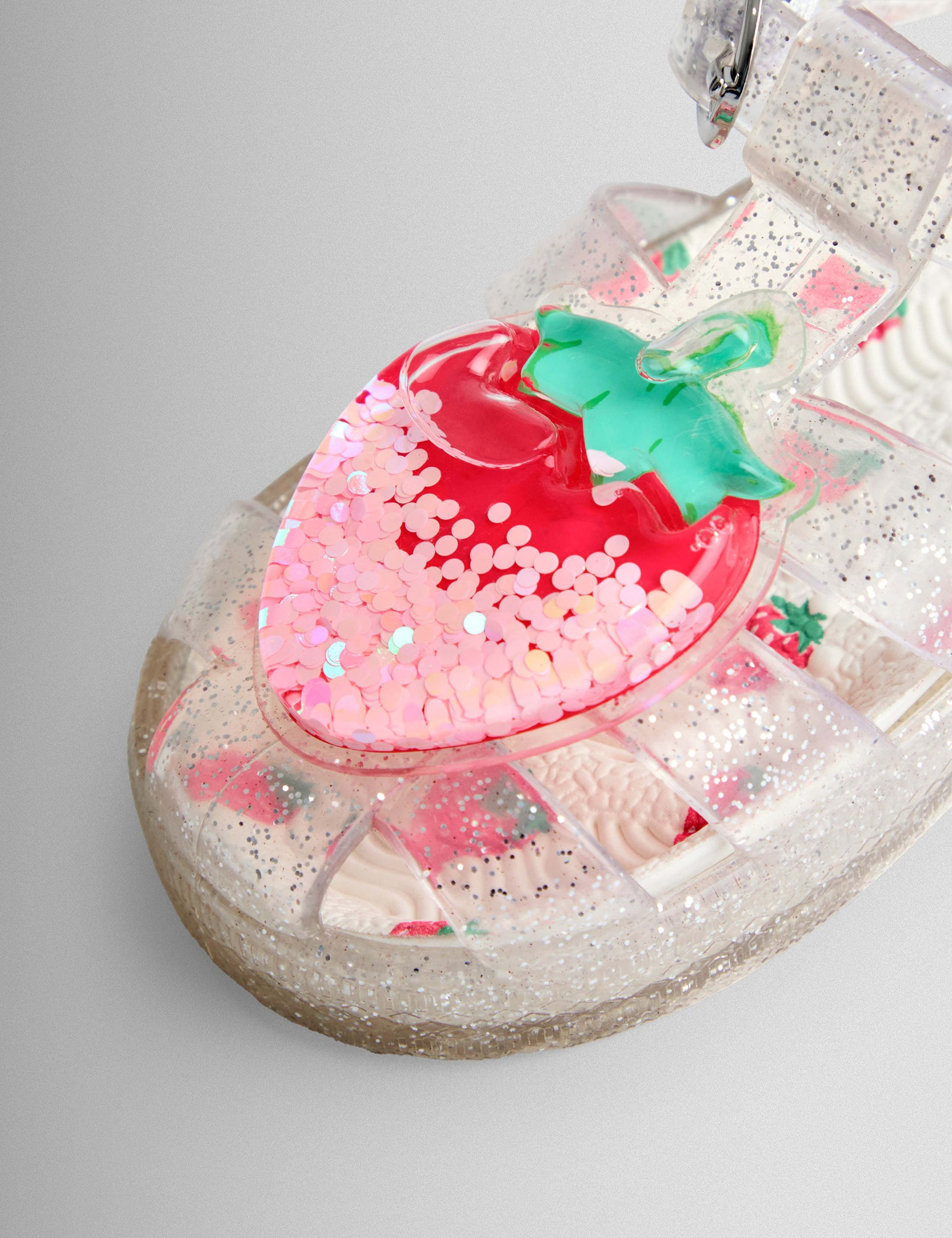 Kids' Strawberry Glitter Jelly Sandals (4 Small-11 Small) 4 of 5