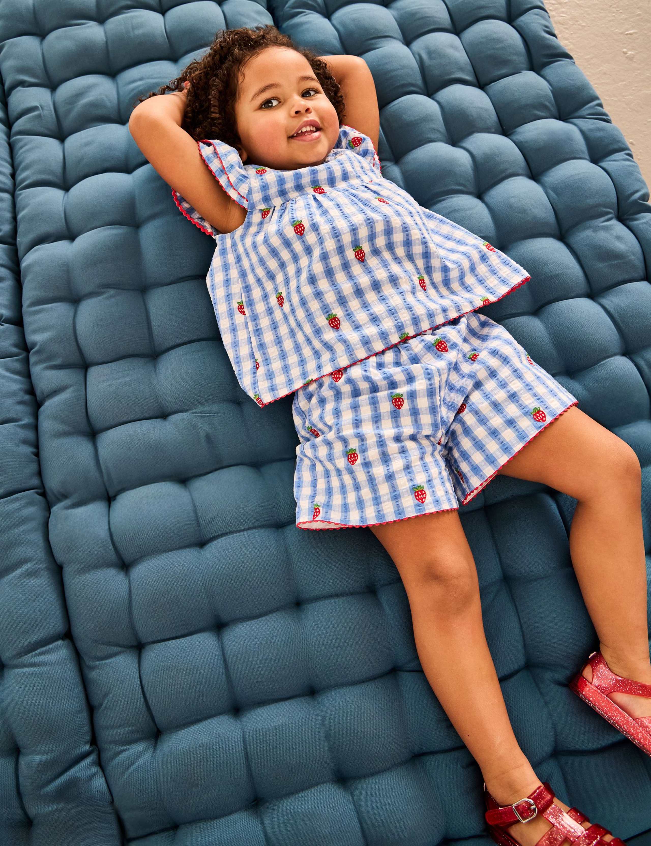 Pure Cotton Gingham Top & Shorts Outfit (0-9 Yrs) 1 of 4
