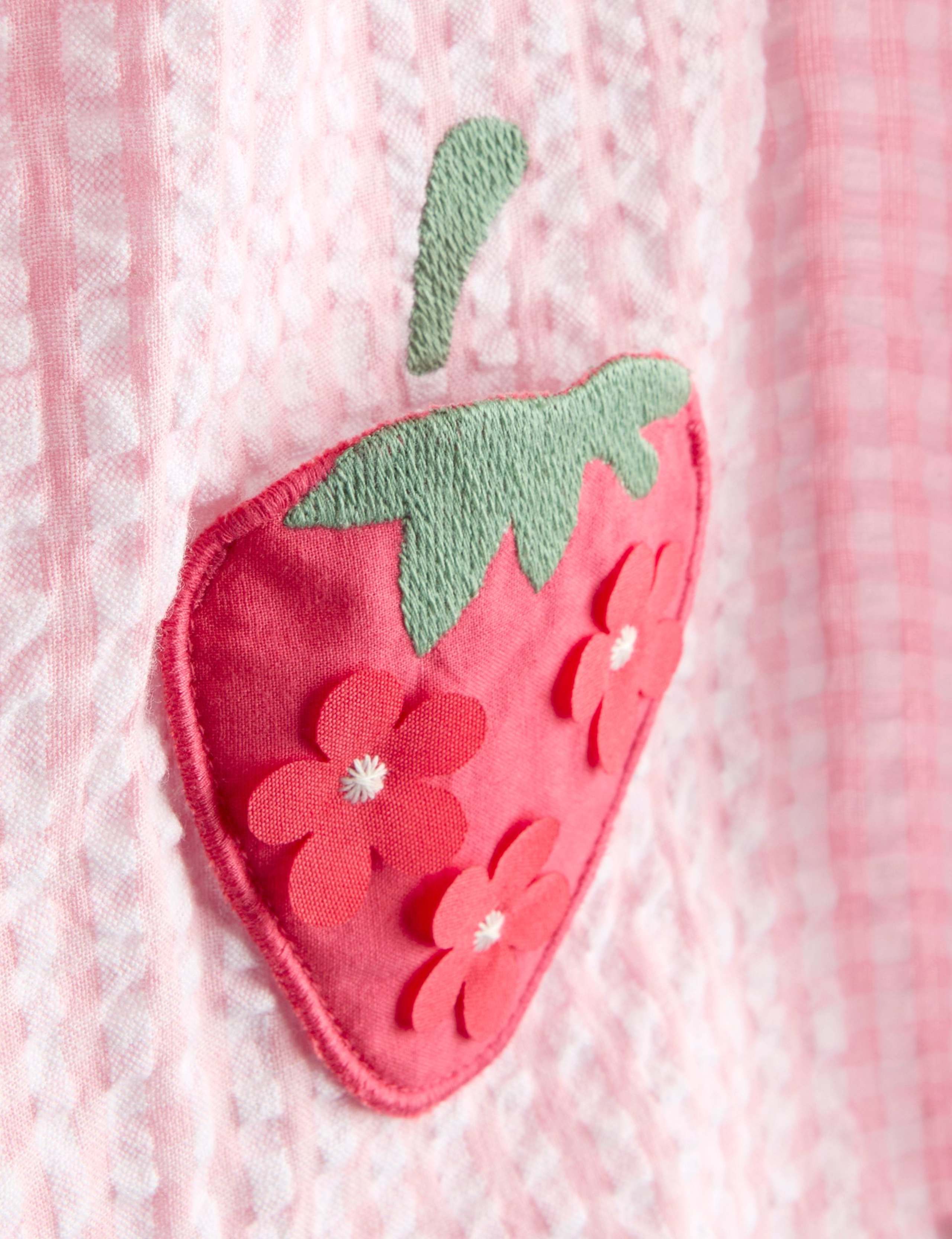 Pure Cotton Gingham Strawberry All in One (0 Mths-3 Yrs) 2 of 3