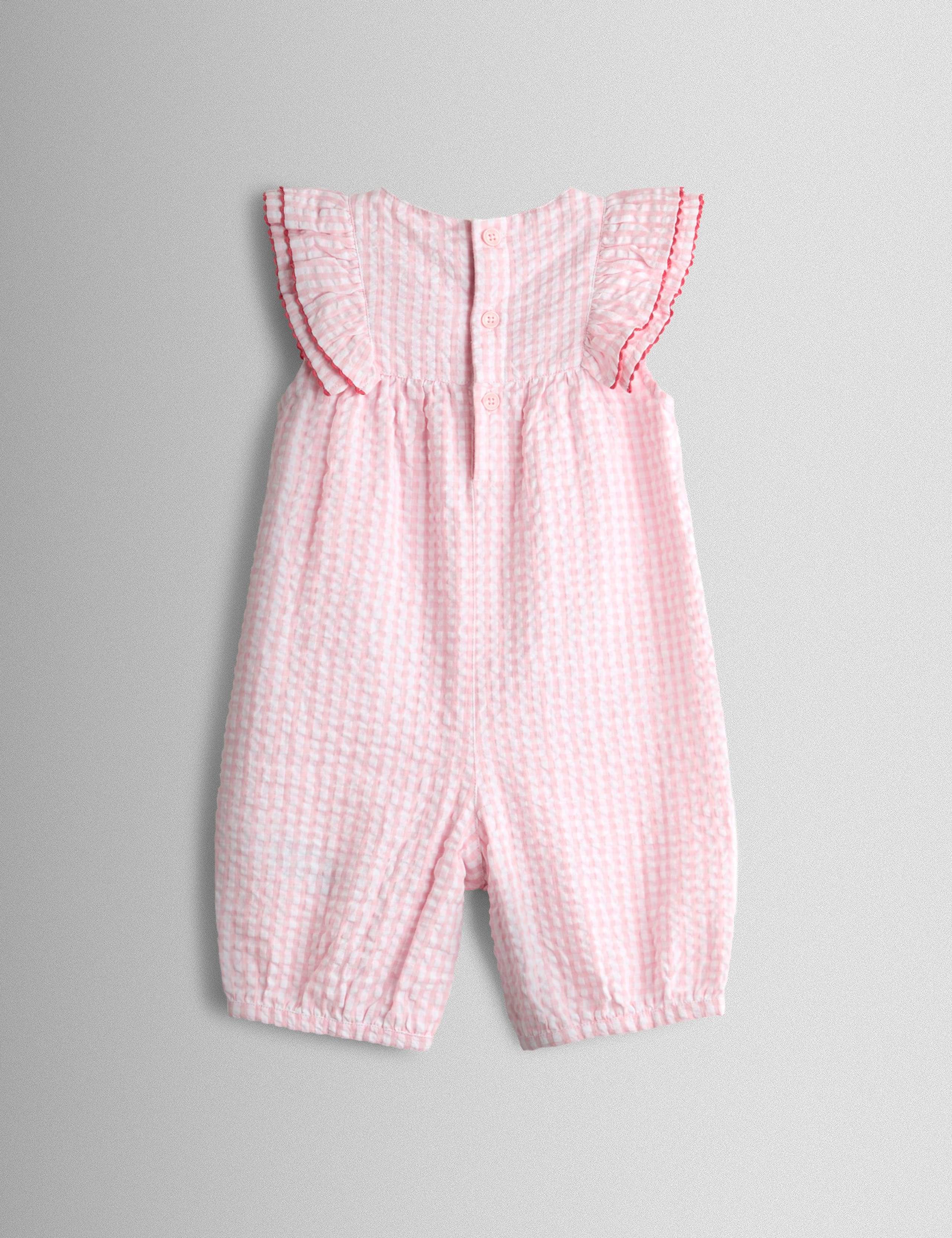 Pure Cotton Gingham Strawberry All in One (0 Mths-3 Yrs) 3 of 3