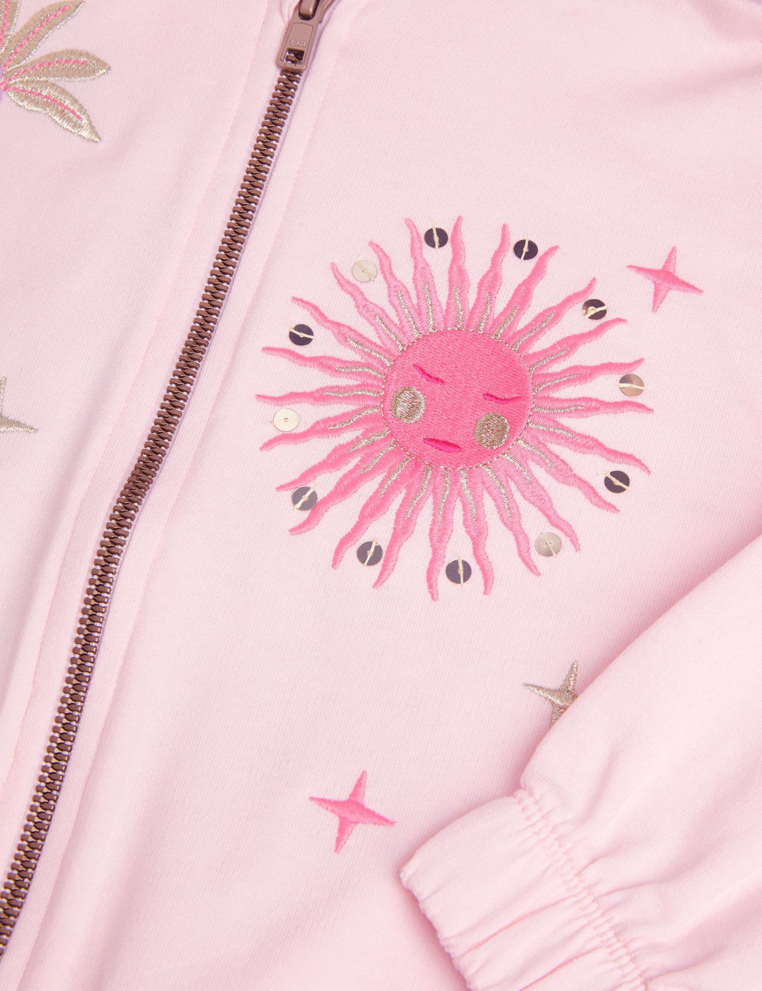Pure Cotton Embroidered Zip Hoodie (3-13 Yrs) 3 of 3