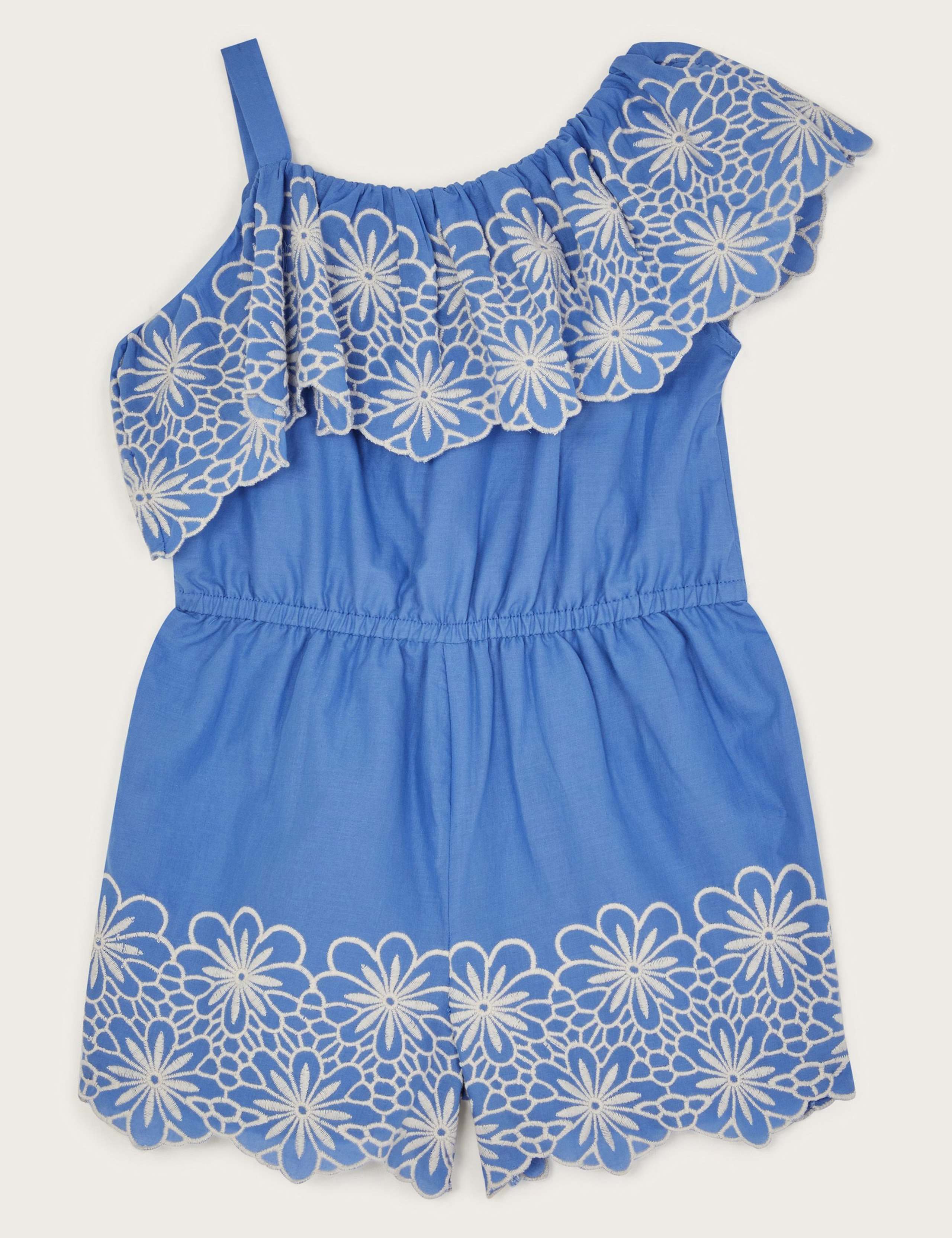 Pure Cotton Embroidered Playsuit (3-13 Yrs) 2 of 4