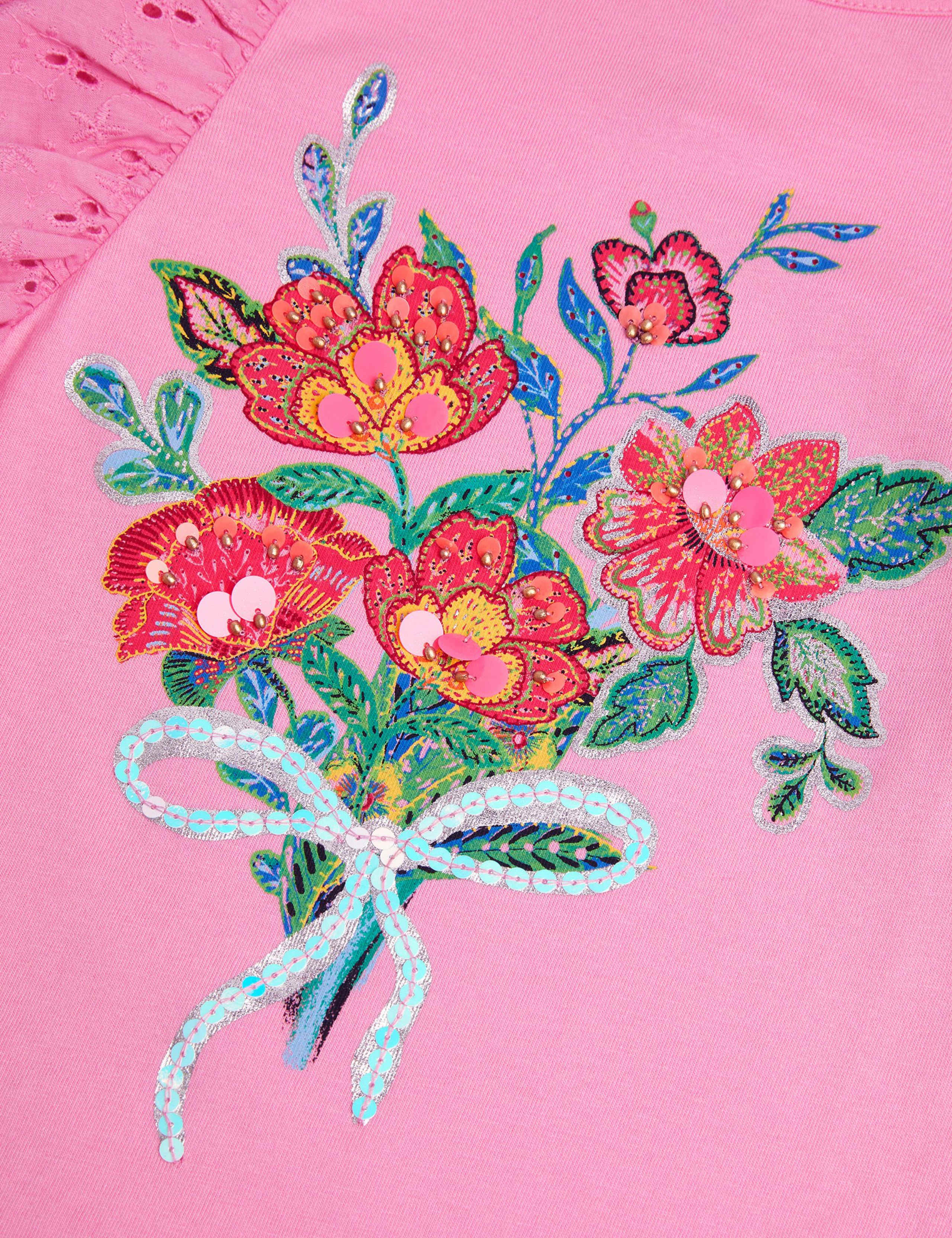 Pure Cotton Bouquet Broderie Frill Top (3-13 Yrs) 3 of 3