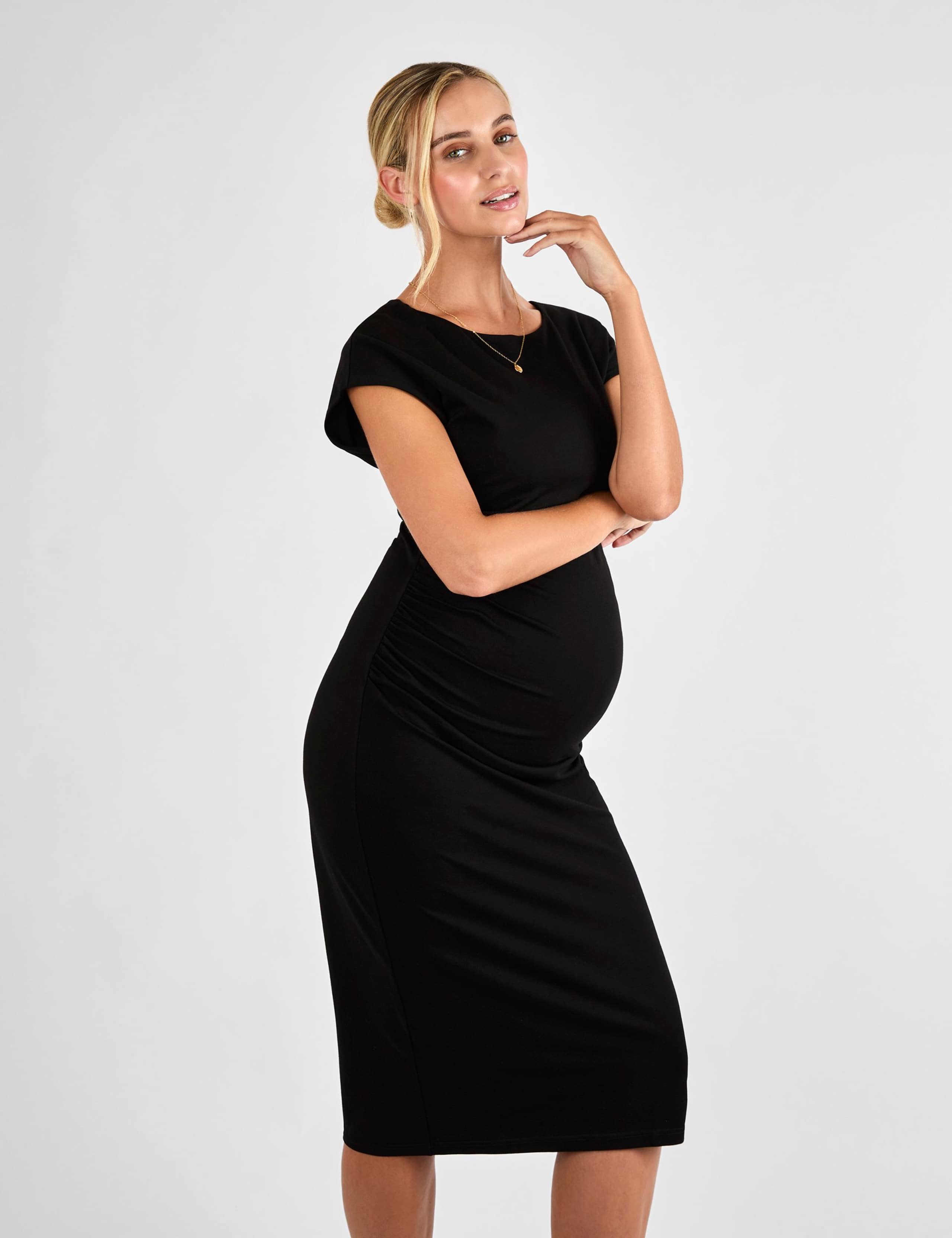 Maternity Midi Bodycon Dress 2 of 4