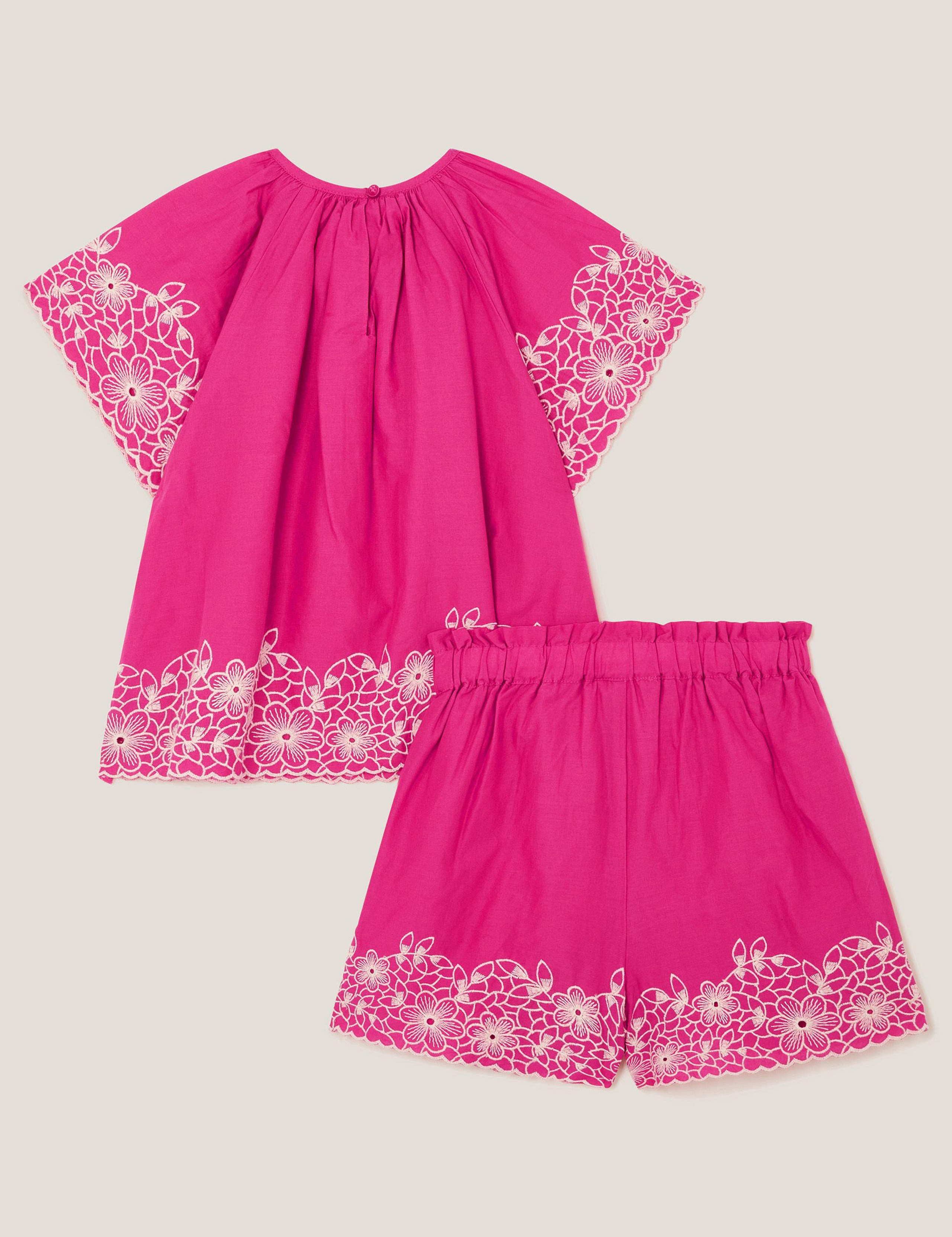 2pc Pure Cotton Embroidered Top & Shorts Set (3-13 Yrs) 2 of 3