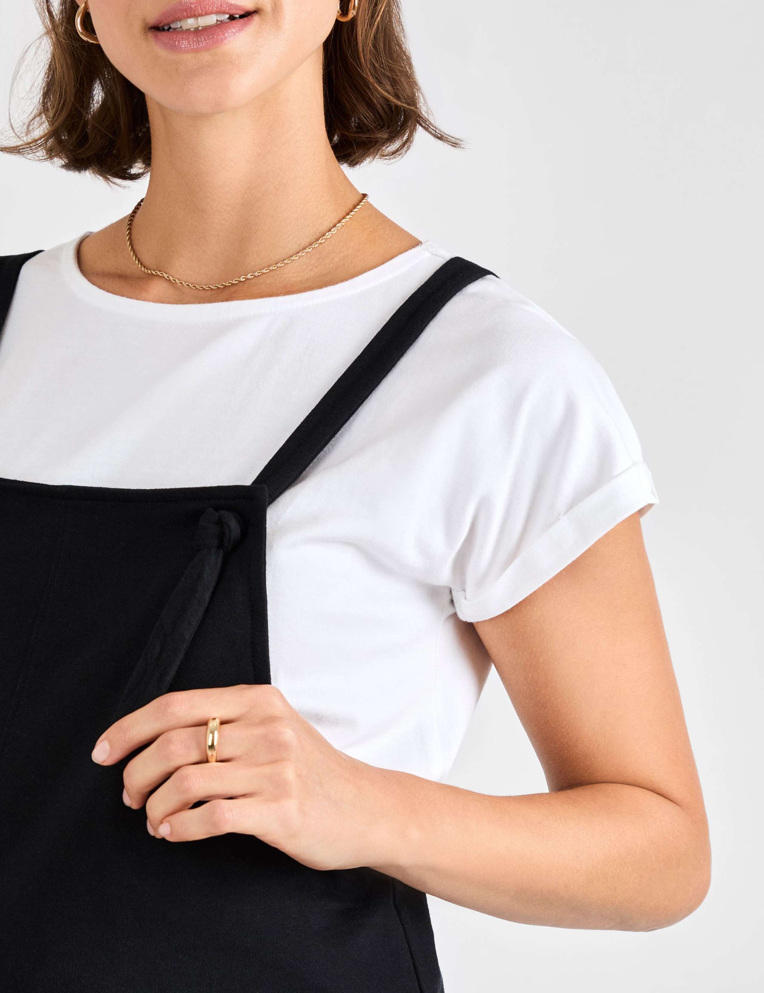 Maternity Pure Cotton Short Dungarees 3 of 4