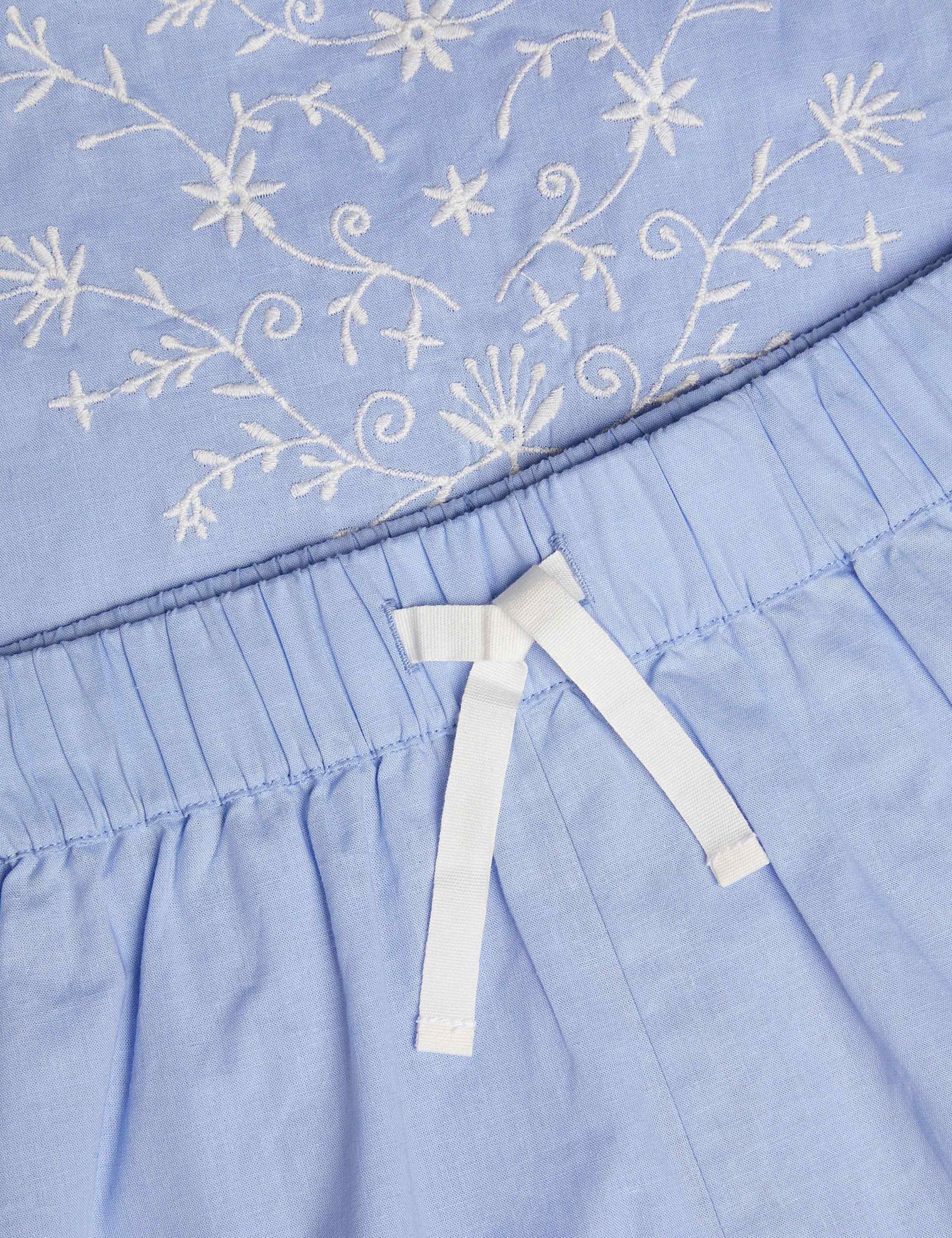 Pure Cotton Embroidered Short Pyjamas (2-13 Yrs) 3 of 3