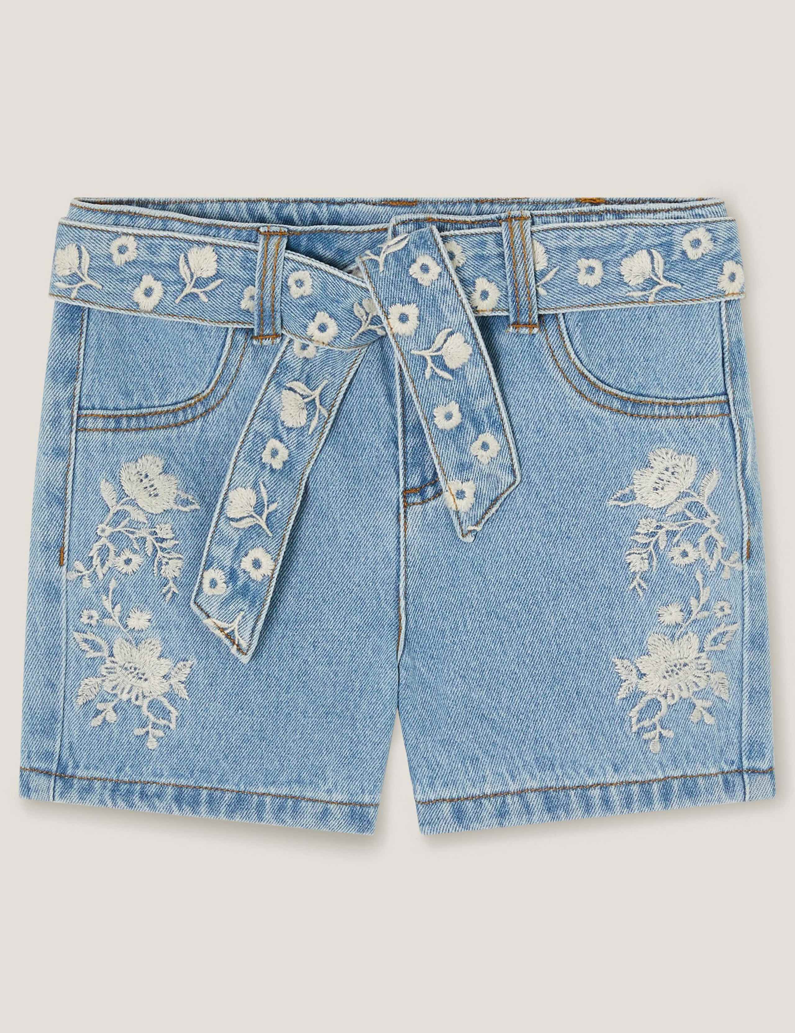 Denim Embroidered Shorts (3-13 Yrs) 2 of 4
