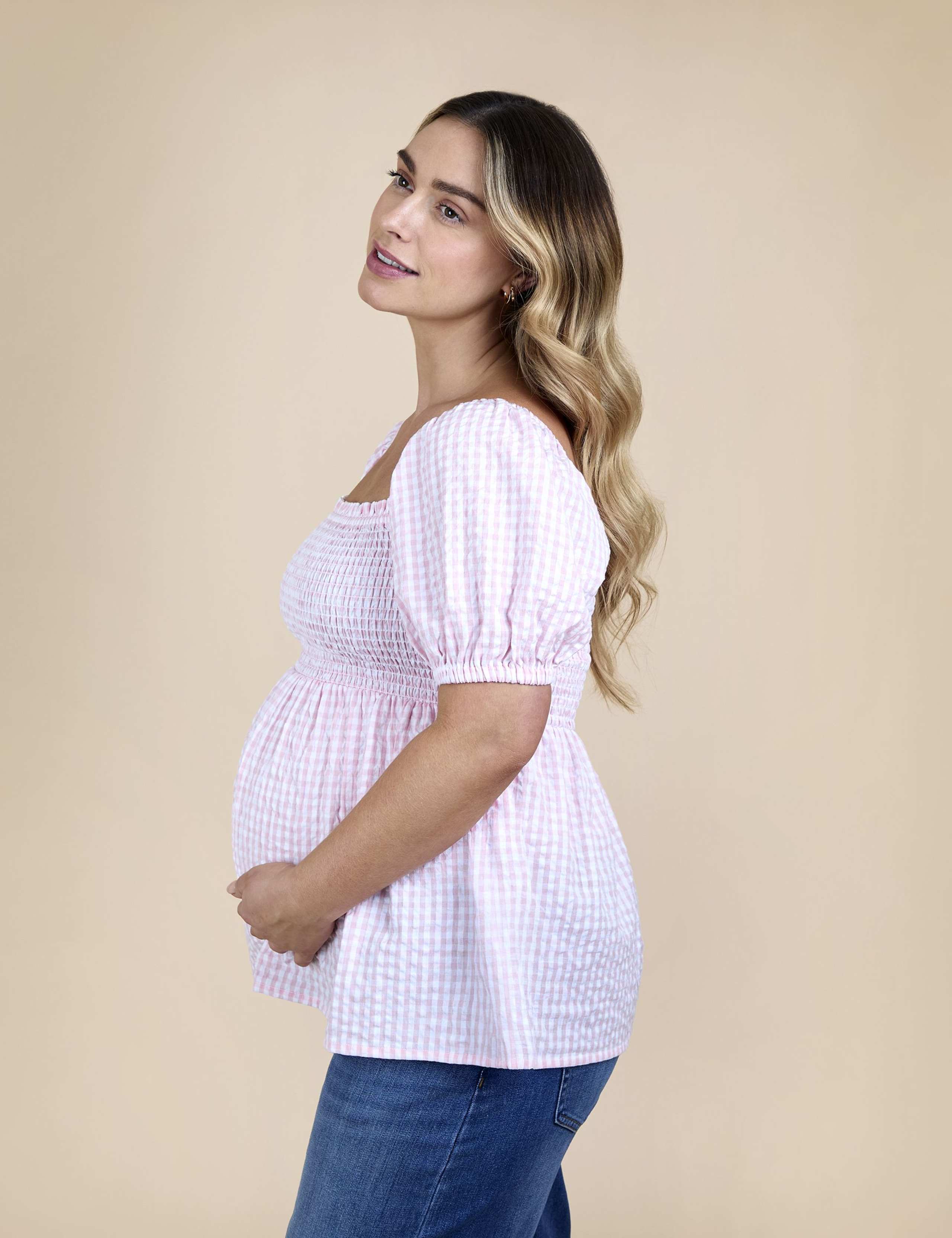 Maternity Pure Cotton Gingham Blouse 2 of 4