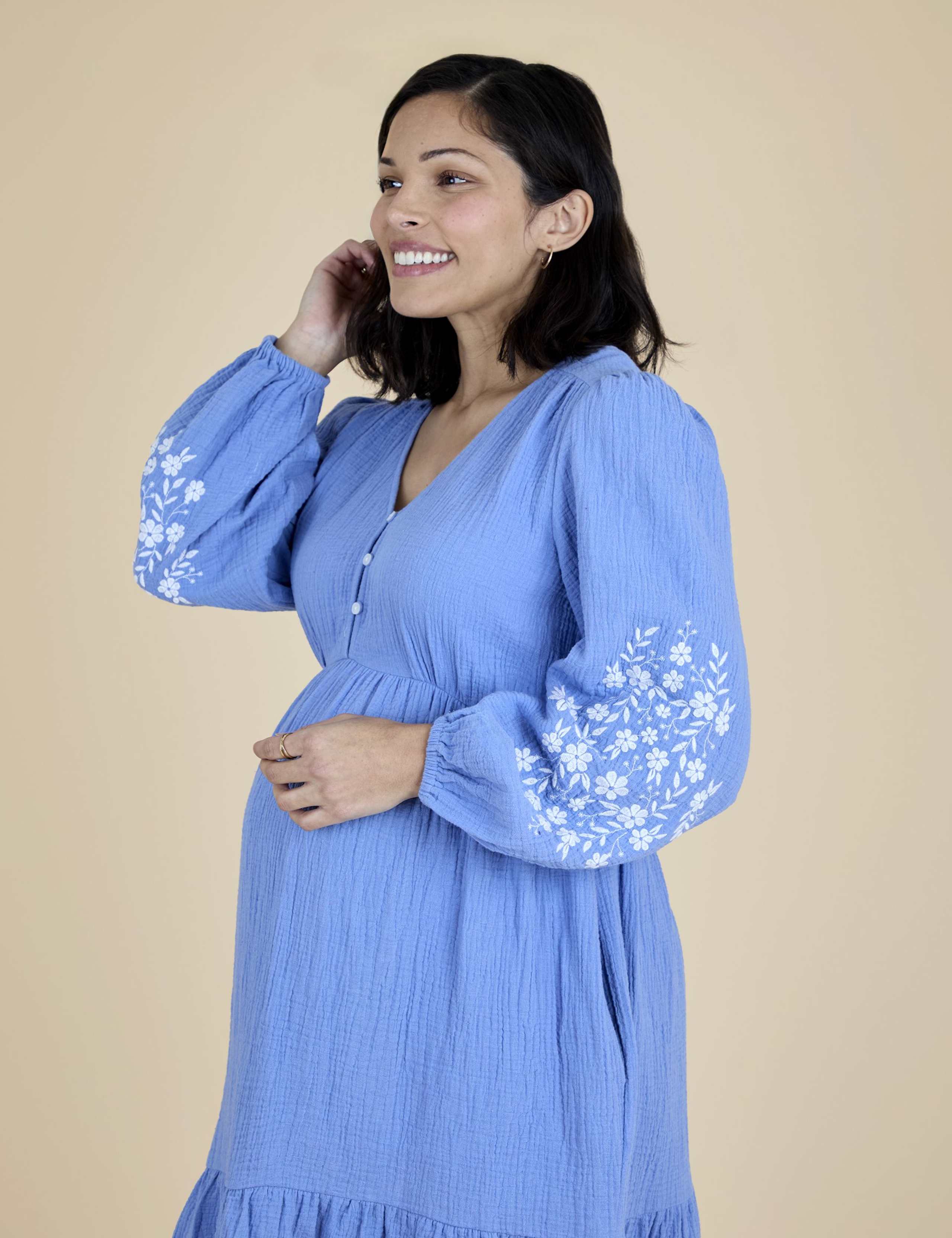 Maternity Pure Cotton Mini Smock Dress 2 of 5