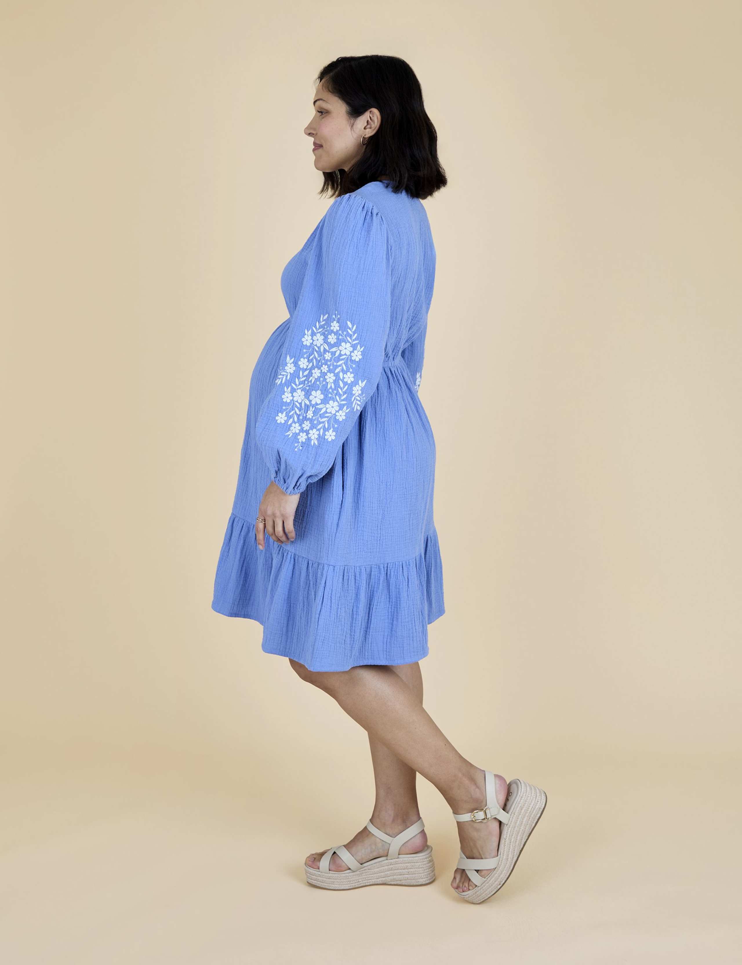 Maternity Pure Cotton Mini Smock Dress 3 of 5