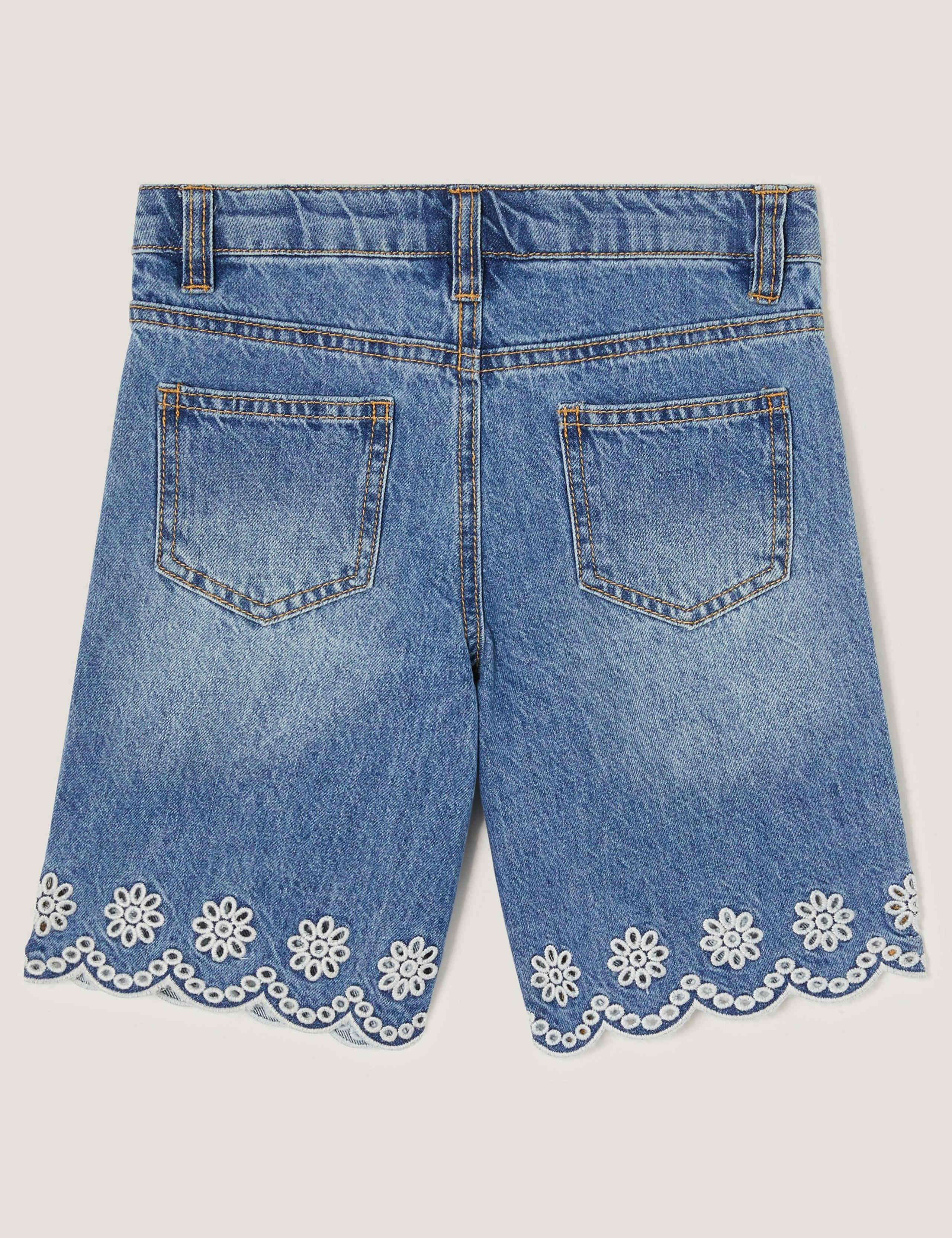 Denim Embroidered Shorts (3-15 Yrs) 3 of 4