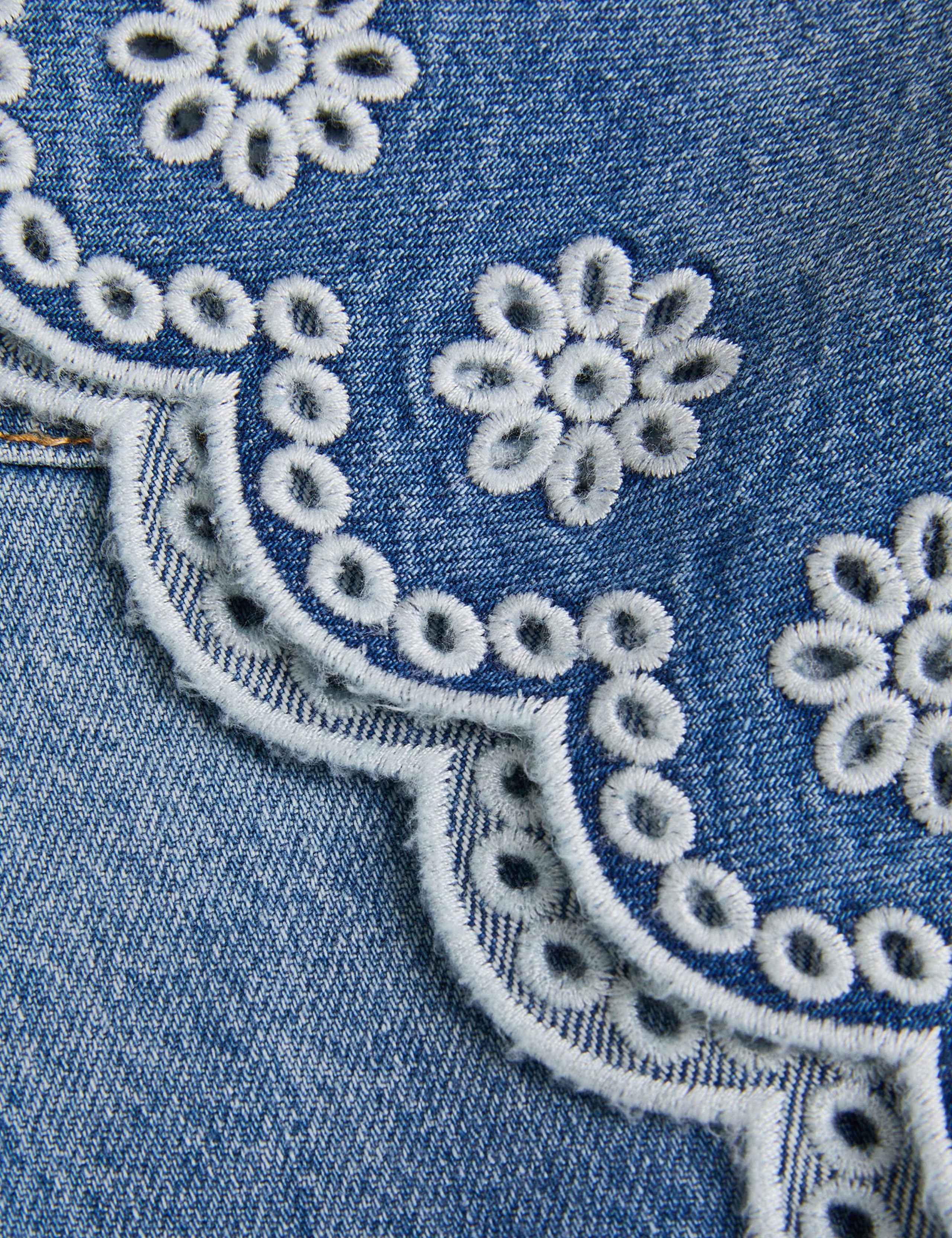 Denim Embroidered Shorts (3-15 Yrs) 4 of 4