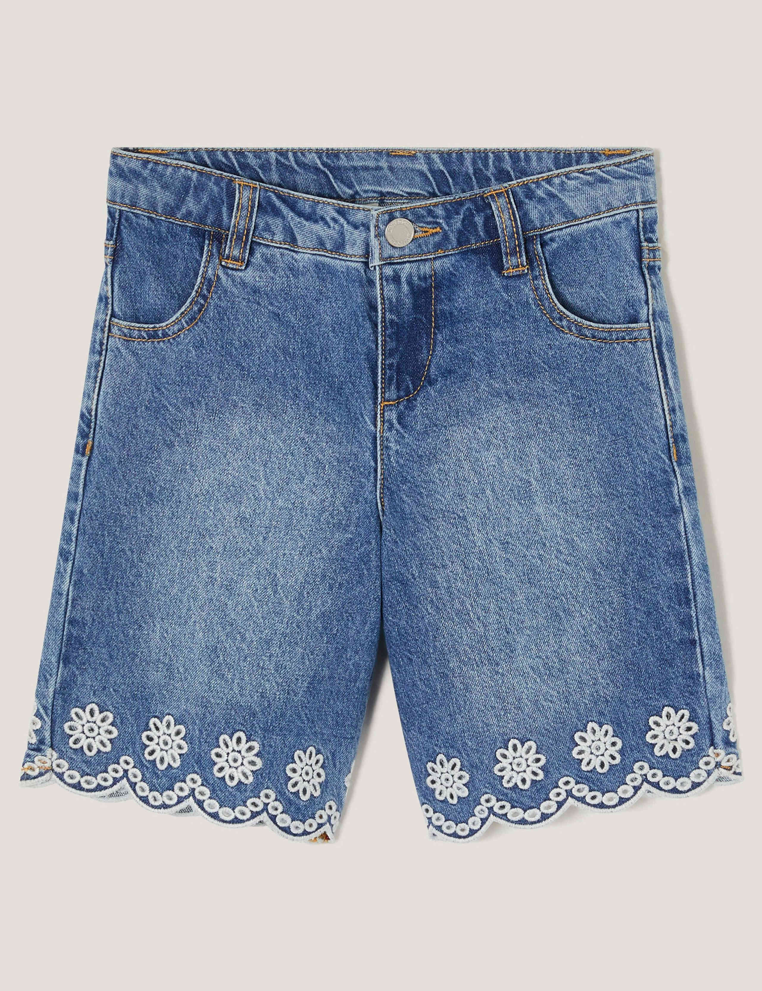 Denim Embroidered Shorts (3-15 Yrs) 2 of 4